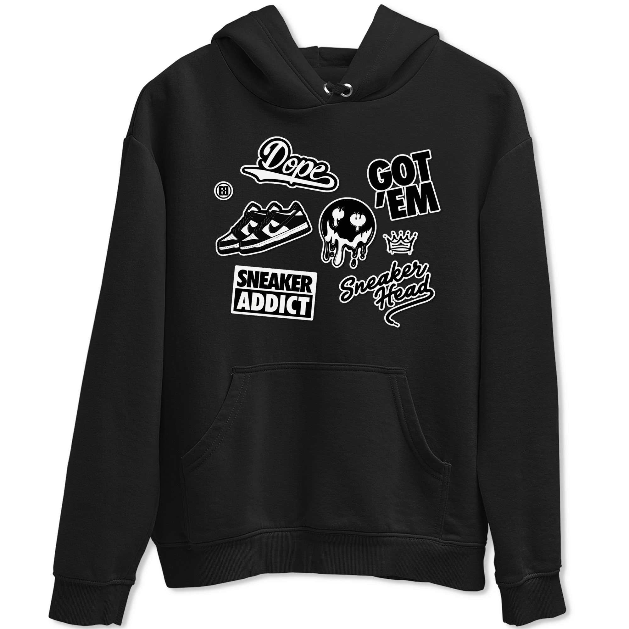 Dunk Low Panda shirt to match jordans Sneakerhead Sticker sneaker tees Dunk Panda Drip Gear Zone unisex cotton Black 2 crew neck shirt