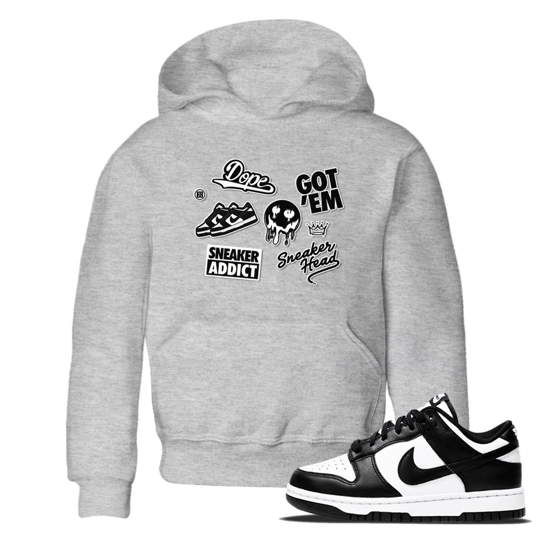 Dunk Low Panda shirt to match jordans Sneakerhead Sticker sneaker tees Dunk Panda Drip Gear Zone baby toddler Heather Grey 1 cotton Shirt