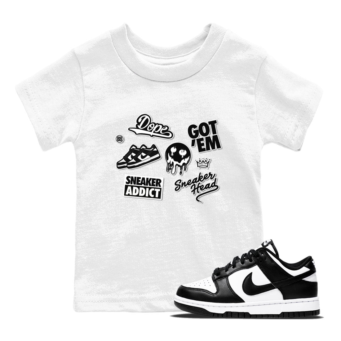 Dunk Low Panda shirt to match jordans Sneakerhead Sticker sneaker tees Dunk Panda Drip Gear Zone baby toddler White 1 cotton Shirt