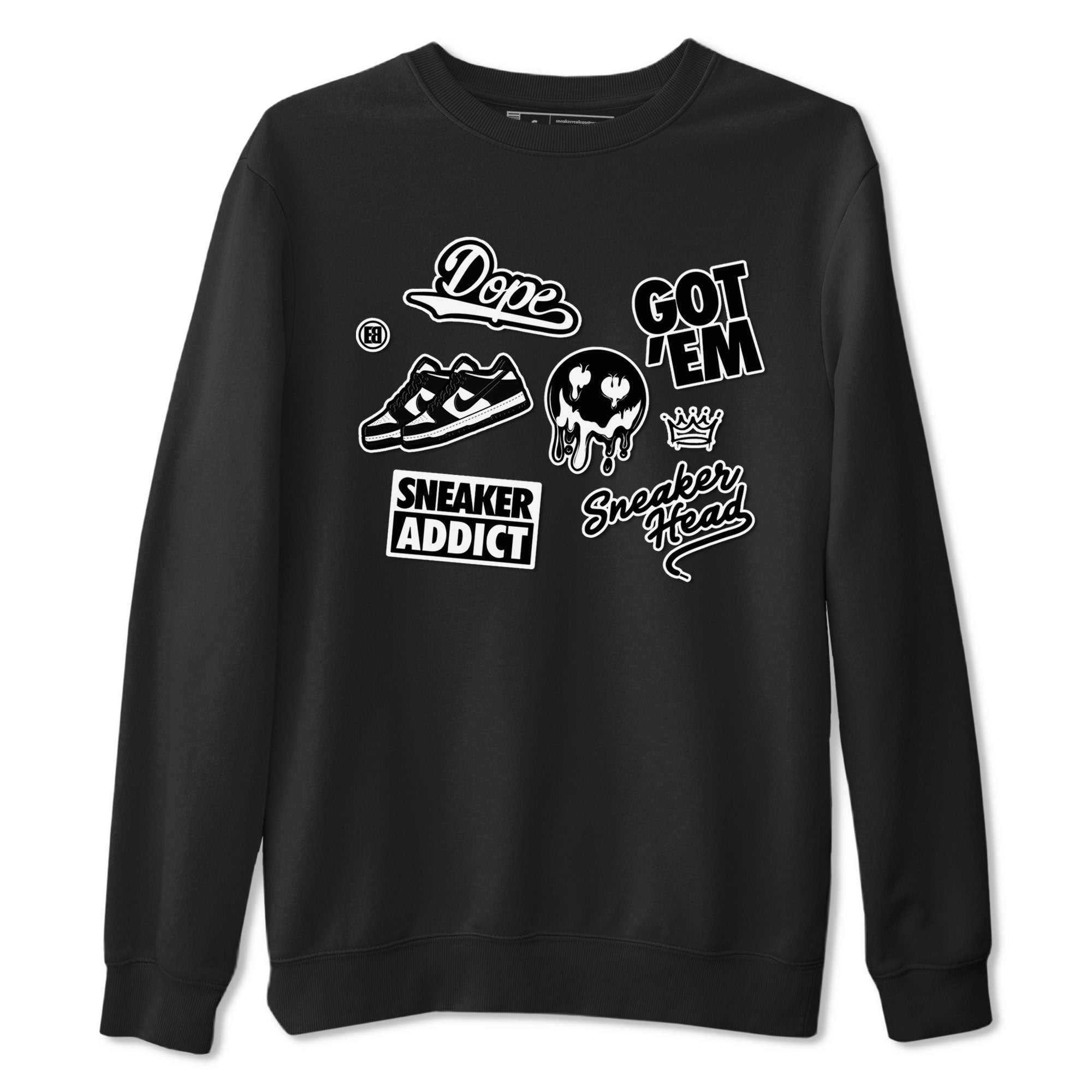 Dunk Low Panda shirt to match jordans Sneakerhead Sticker sneaker tees Dunk Panda Drip Gear Zone unisex cotton Black 2 crew neck shirt