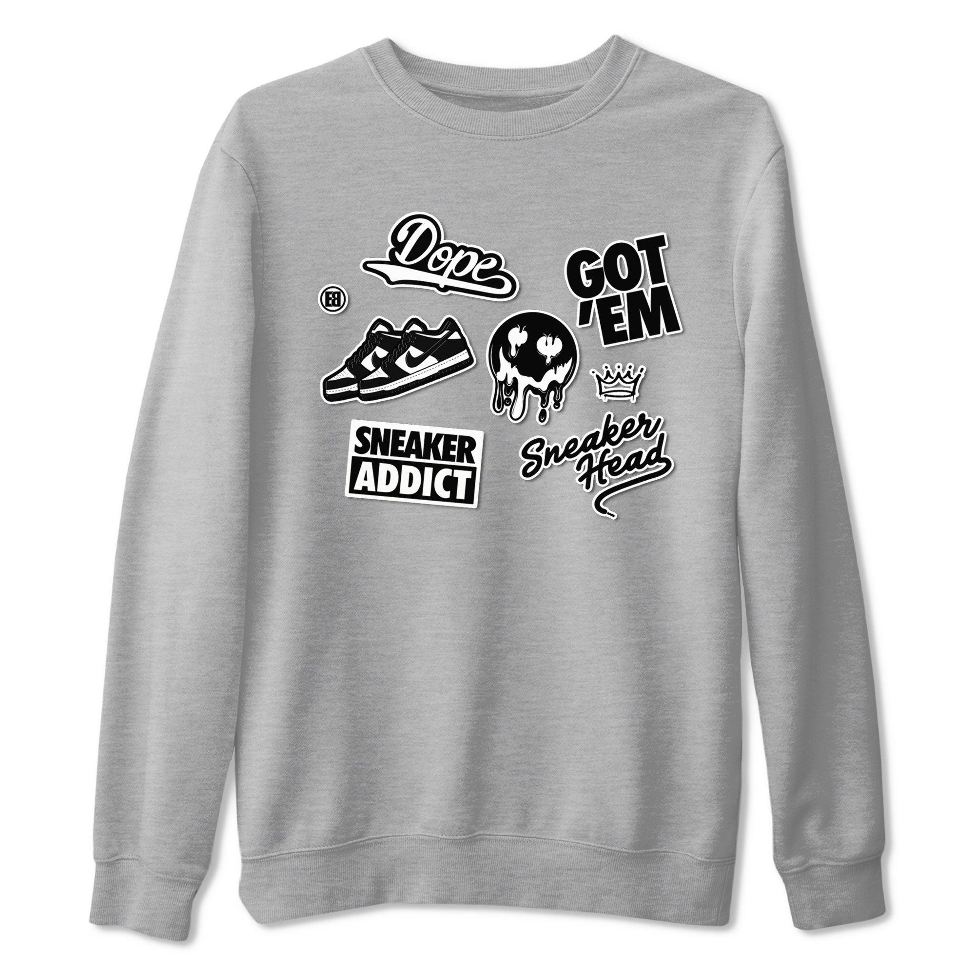 Dunk Low Panda shirt to match jordans Sneakerhead Sticker sneaker tees Dunk Panda Drip Gear Zone unisex cotton Heather Grey 2 crew neck shirt