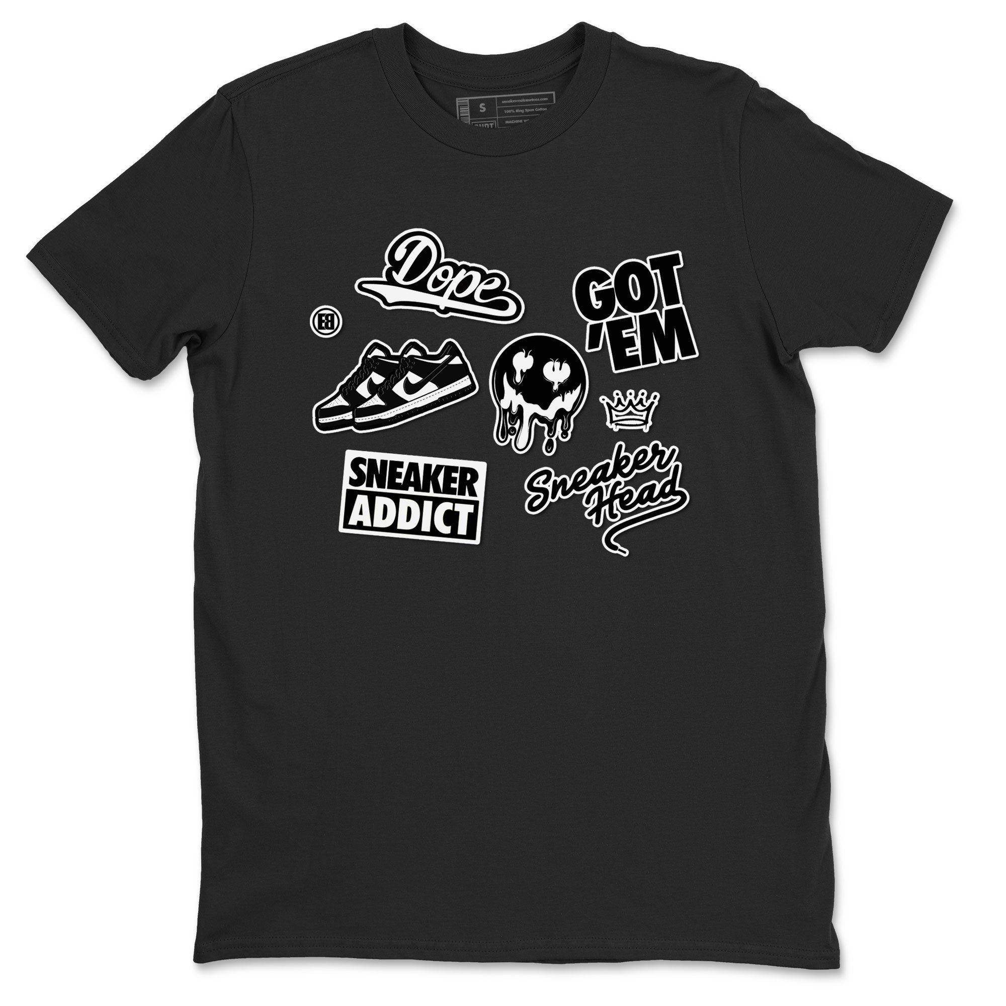 Dunk Low Panda shirt to match jordans Sneakerhead Sticker sneaker tees Dunk Panda Drip Gear Zone unisex cotton Black 2 crew neck shirt