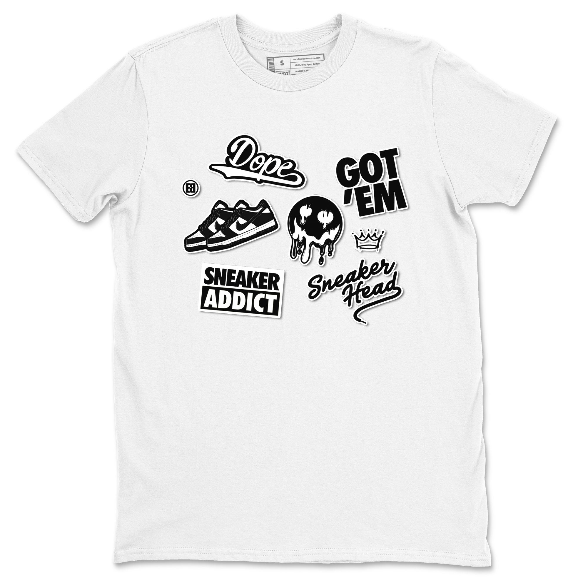 Dunk Low Panda shirt to match jordans Sneakerhead Sticker sneaker tees Dunk Panda Drip Gear Zone unisex cotton White 2 crew neck shirt