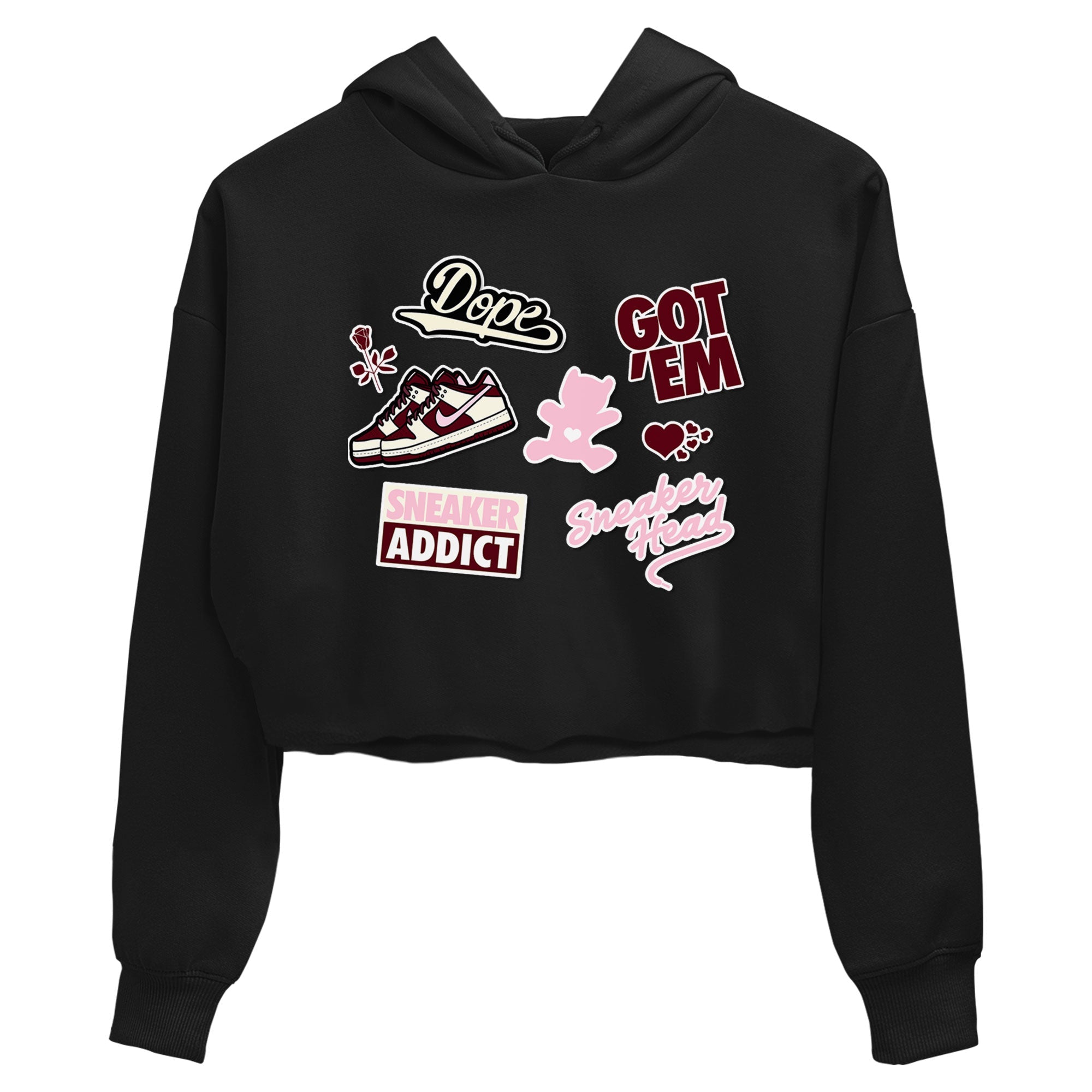 Dunk Valentine's Day shirt to match jordans Sneakerhead Sticker sneaker tees Dunk Valentines Day Drip Gear Zone Sneaker Matching Cotton Shirt Black 2 crop length shirt