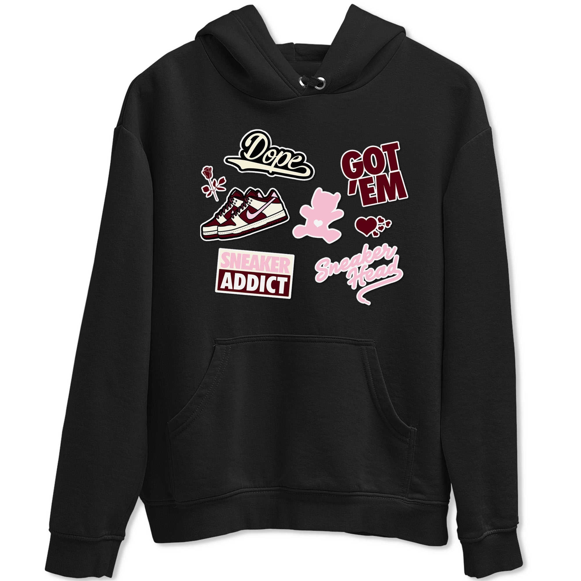 Dunk Valentine's Day shirt to match jordans Sneakerhead Sticker sneaker tees Dunk Valentines Day Drip Gear Zone Sneaker Matching Cotton Shirt unisex cotton Black 2 crew neck shirt