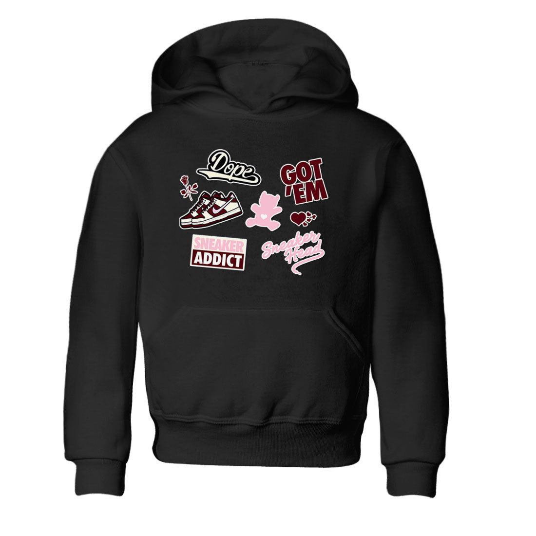 Dunk Valentine's Day shirt to match jordans Sneakerhead Sticker sneaker tees Dunk Valentines Day Drip Gear Zone Sneaker Matching Cotton Shirt baby toddler Black 2 cotton Shirt
