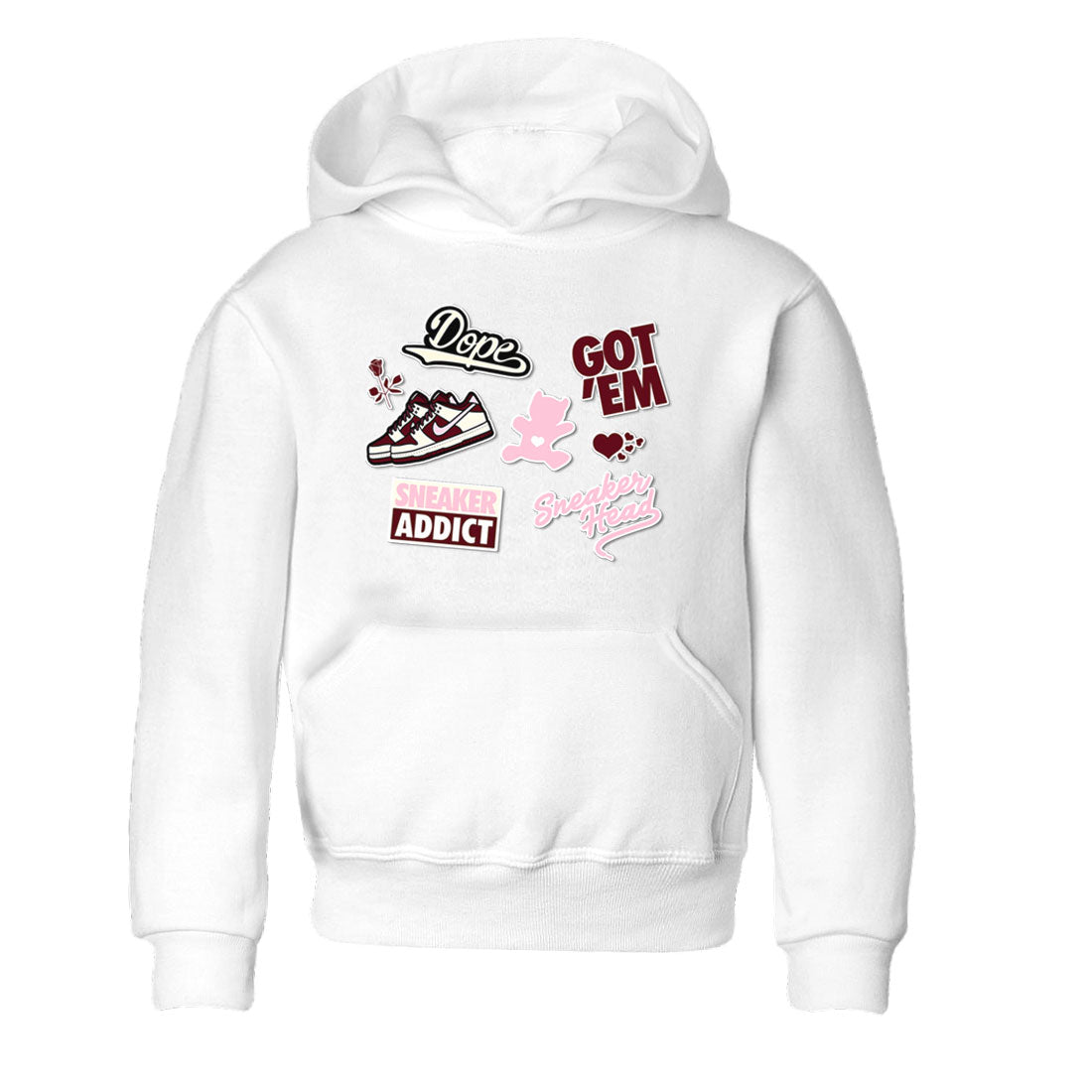 Dunk Valentine's Day shirt to match jordans Sneakerhead Sticker sneaker tees Dunk Valentines Day Drip Gear Zone Sneaker Matching Cotton Shirt baby toddler White 2 cotton Shirt