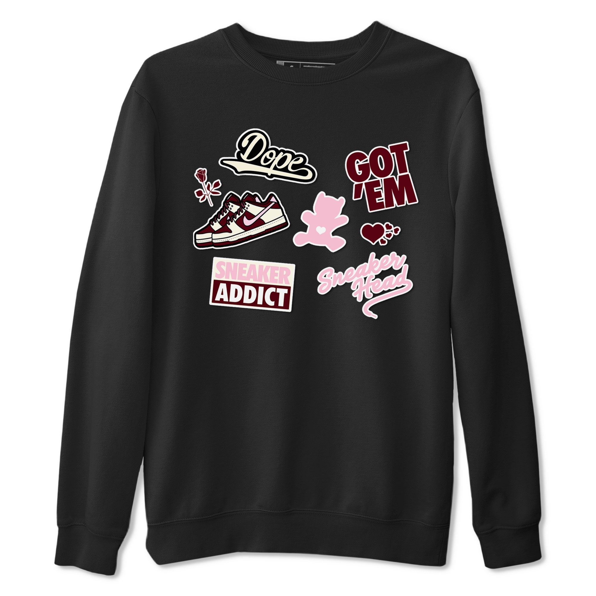 Dunk Valentine's Day shirt to match jordans Sneakerhead Sticker sneaker tees Dunk Valentines Day Drip Gear Zone Sneaker Matching Cotton Shirt unisex cotton Black 2 crew neck shirt