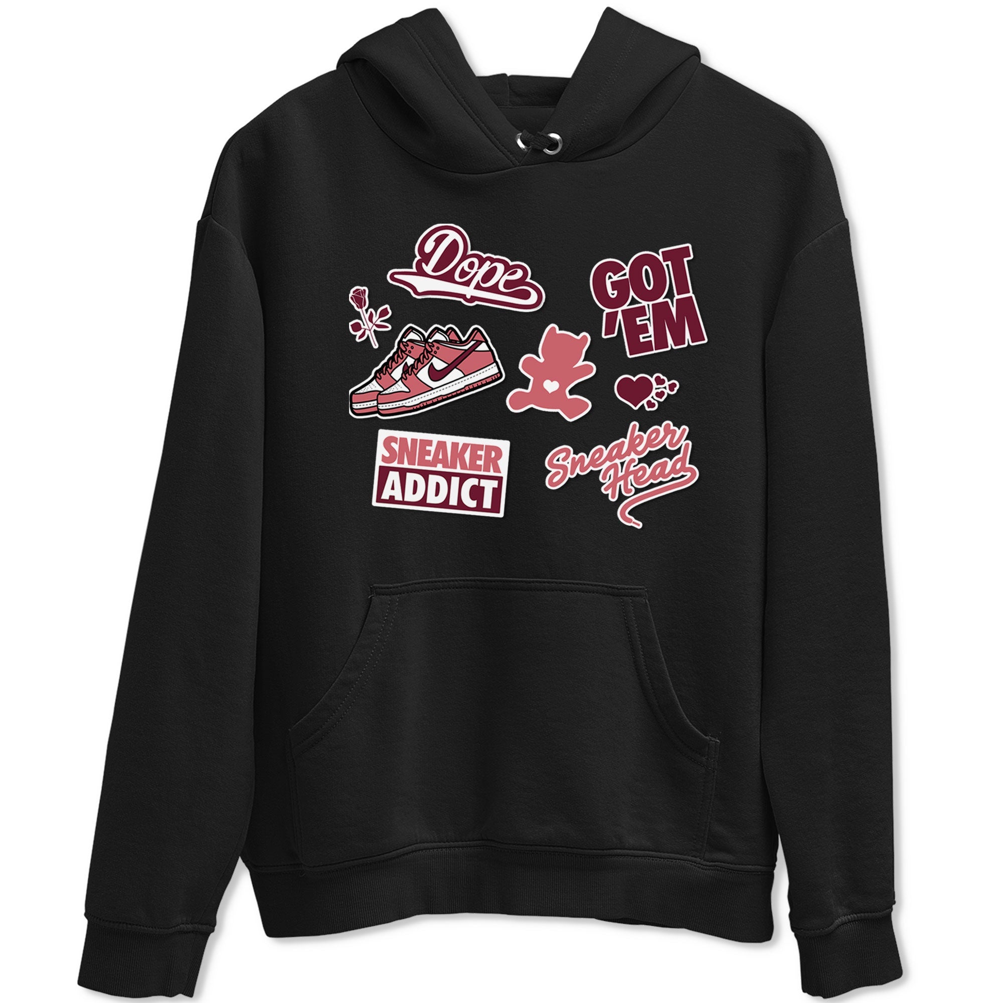 Dunk Low Valentines Day shirt to match jordans Sneakerhead Sticker sneaker tees Dunk Valentine's Day Drip Gear Zone Sneaker Matching Cotton Shirt unisex cotton Black 2 crew neck shirt