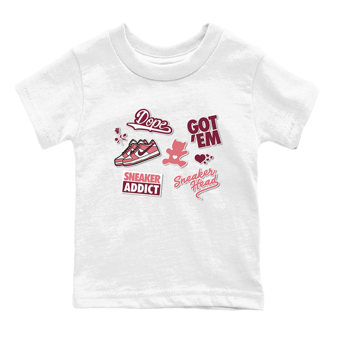 Dunk Low Valentines Day shirt to match jordans Sneakerhead Sticker sneaker tees Dunk Valentine's Day Drip Gear Zone Sneaker Matching Cotton Shirt baby toddler White 2 cotton Shirt