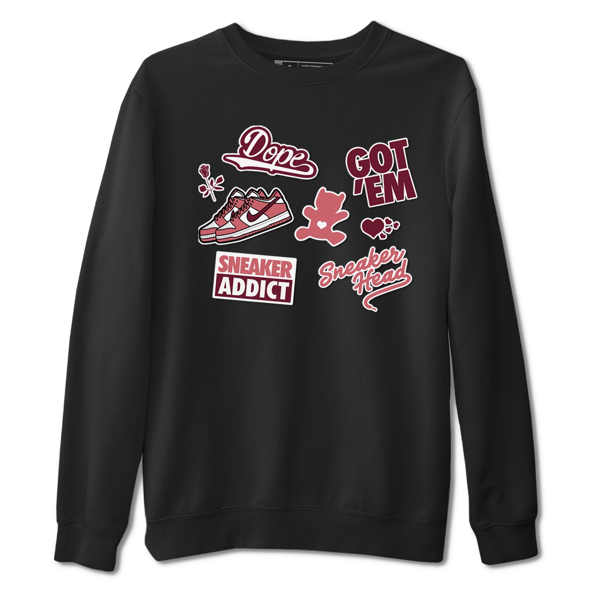 Dunk Low Valentines Day shirt to match jordans Sneakerhead Sticker sneaker tees Dunk Valentine's Day Drip Gear Zone Sneaker Matching Cotton Shirt unisex cotton Black 2 crew neck shirt