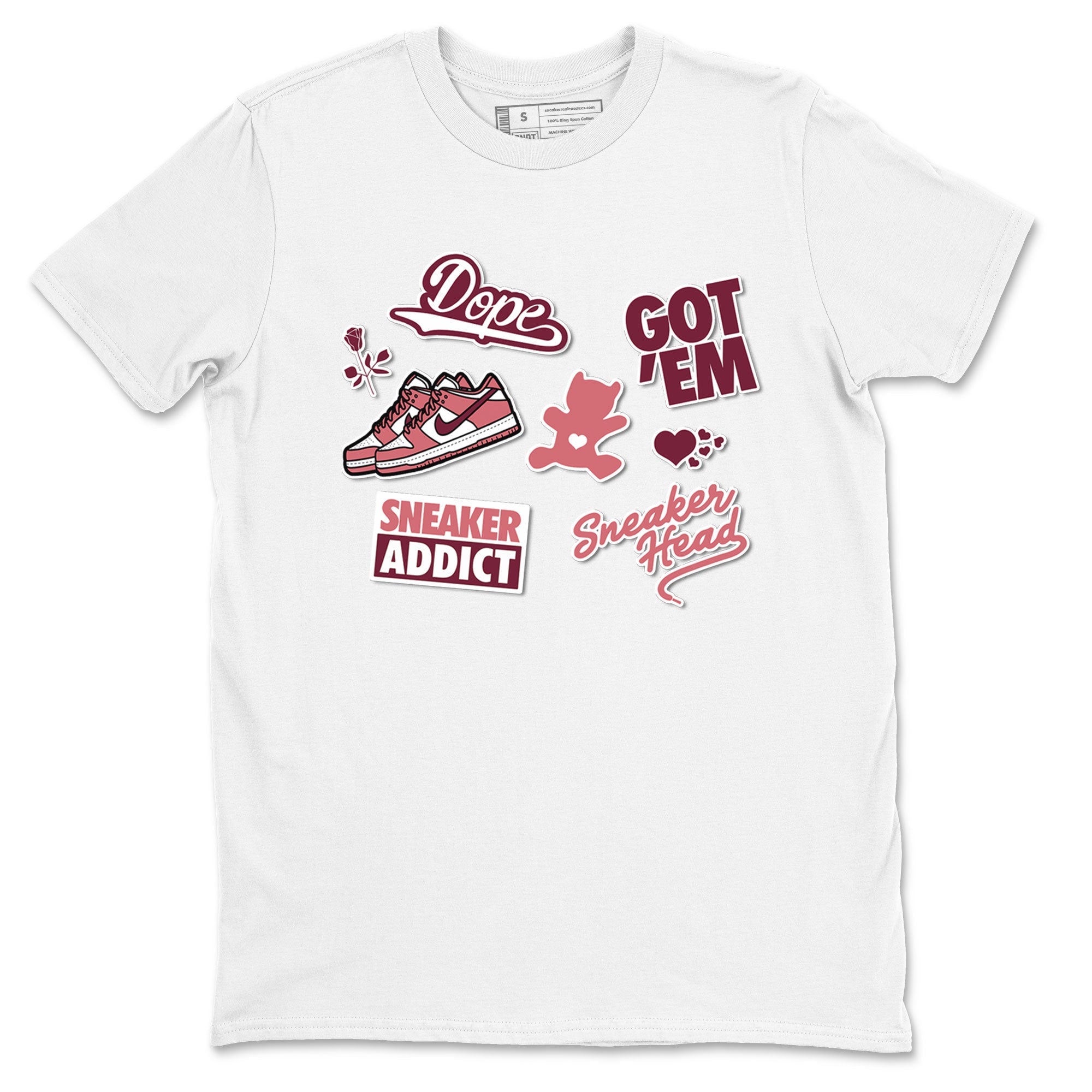 Dunk Low Valentines Day shirt to match jordans Sneakerhead Sticker sneaker tees Dunk Valentine's Day Drip Gear Zone Sneaker Matching Cotton Shirt unisex cotton White 2 crew neck shirt