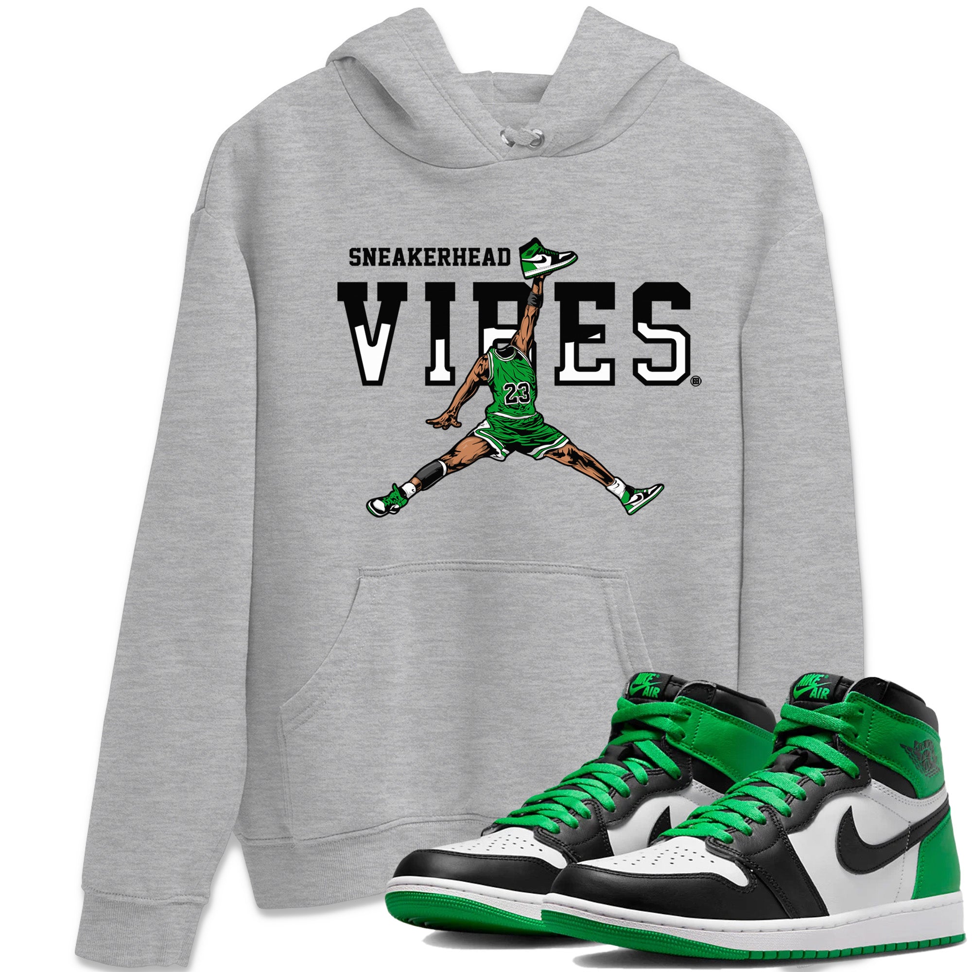 Air Jordan 1 Celtics Sneaker Match Tees Sneakerhead Vibes Streetwear Sneaker Shirt Air Jordan 1 Retro Celtics Sneaker Release Tees Unisex Shirts Heather Grey 1