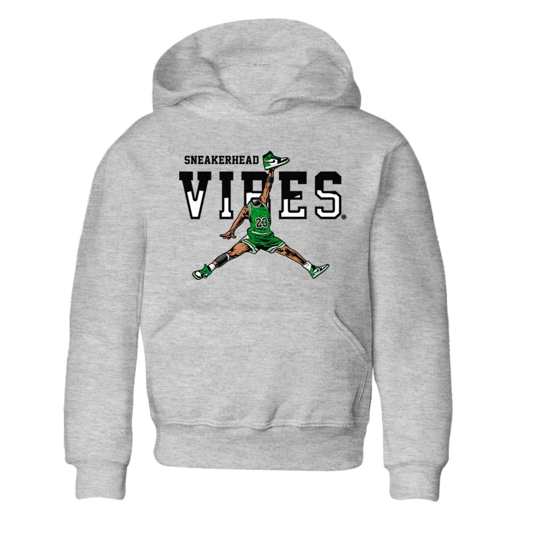 Air Jordan 1 Celtics Sneaker Match Tees Sneakerhead Vibes Streetwear Sneaker Shirt Air Jordan 1 Retro Celtics Sneaker Release Tees Kids Shirts Heather Grey 2