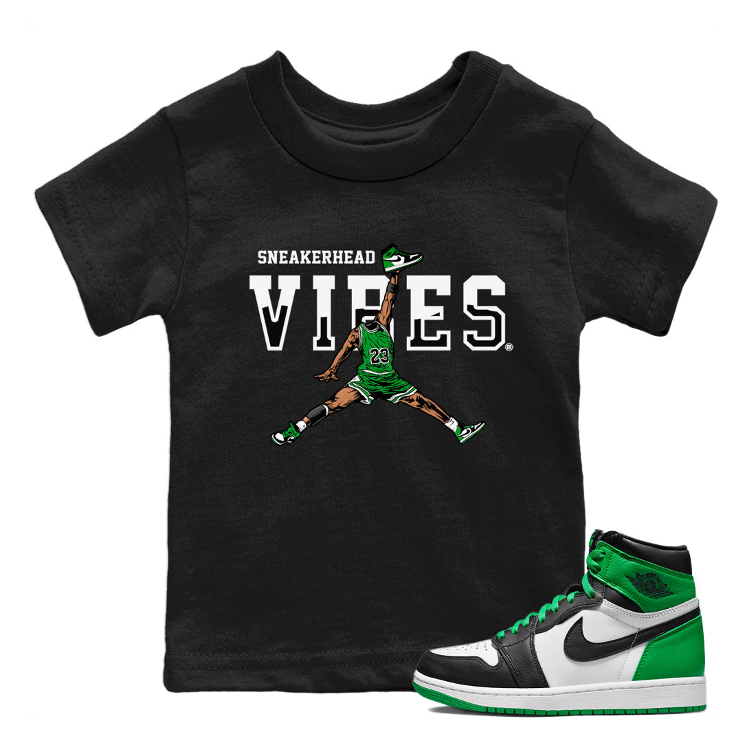 Air Jordan 1 Celtics Sneaker Match Tees Sneakerhead Vibes Streetwear Sneaker Shirt Air Jordan 1 Retro Celtics Sneaker Release Tees Kids Shirts Black 1