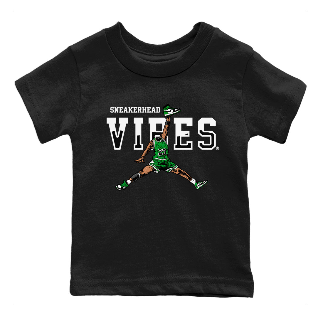 Air Jordan 1 Celtics Sneaker Match Tees Sneakerhead Vibes Streetwear Sneaker Shirt Air Jordan 1 Retro Celtics Sneaker Release Tees Kids Shirts Black 2