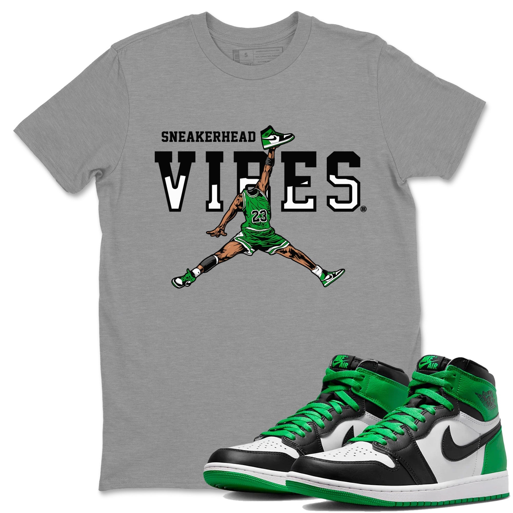 Air Jordan 1 Celtics Sneakerhead Vibes Crew Neck Streetwear Sneaker Shirt Air Jordan 1 Retro Celtics Sneaker T-Shirts Size Chart