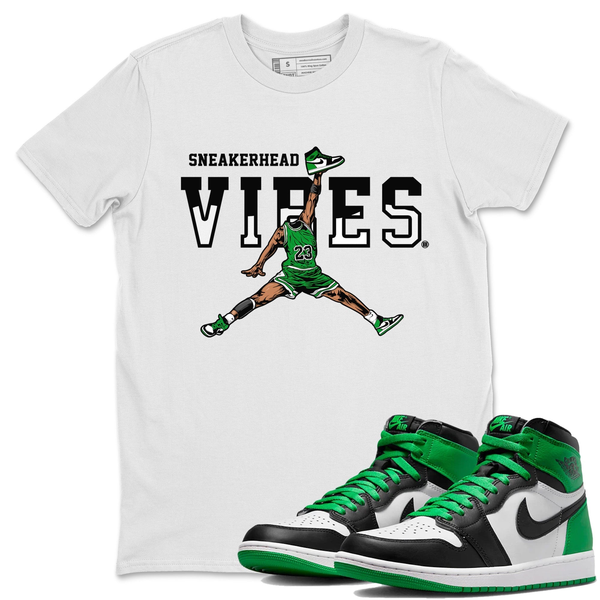 Air Jordan 1 Celtics Sneaker Match Tees Sneakerhead Vibes Streetwear Sneaker Shirt Air Jordan 1 Retro Celtics Sneaker Release Tees Unisex Shirts White 1
