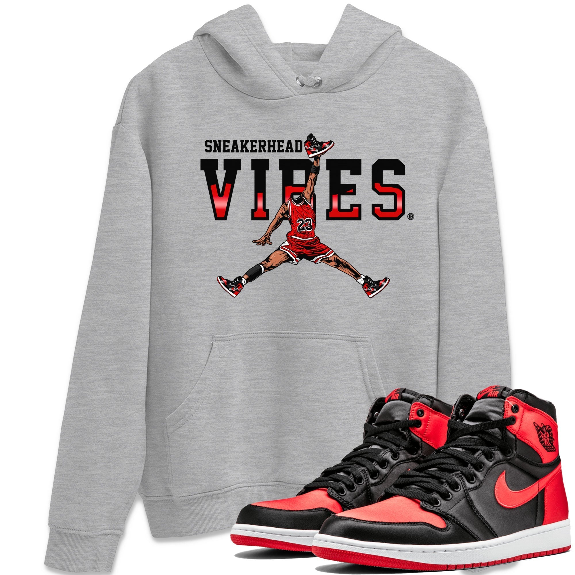 Air Jordan 1 Satin Bred shirt to match jordans Sneakerhead Vibes Streetwear Sneaker Shirt Air Jordan 1 Retro Satin Bred Drip Gear Zone Sneaker Matching Clothing Unisex Heather Grey 1 T-Shirt