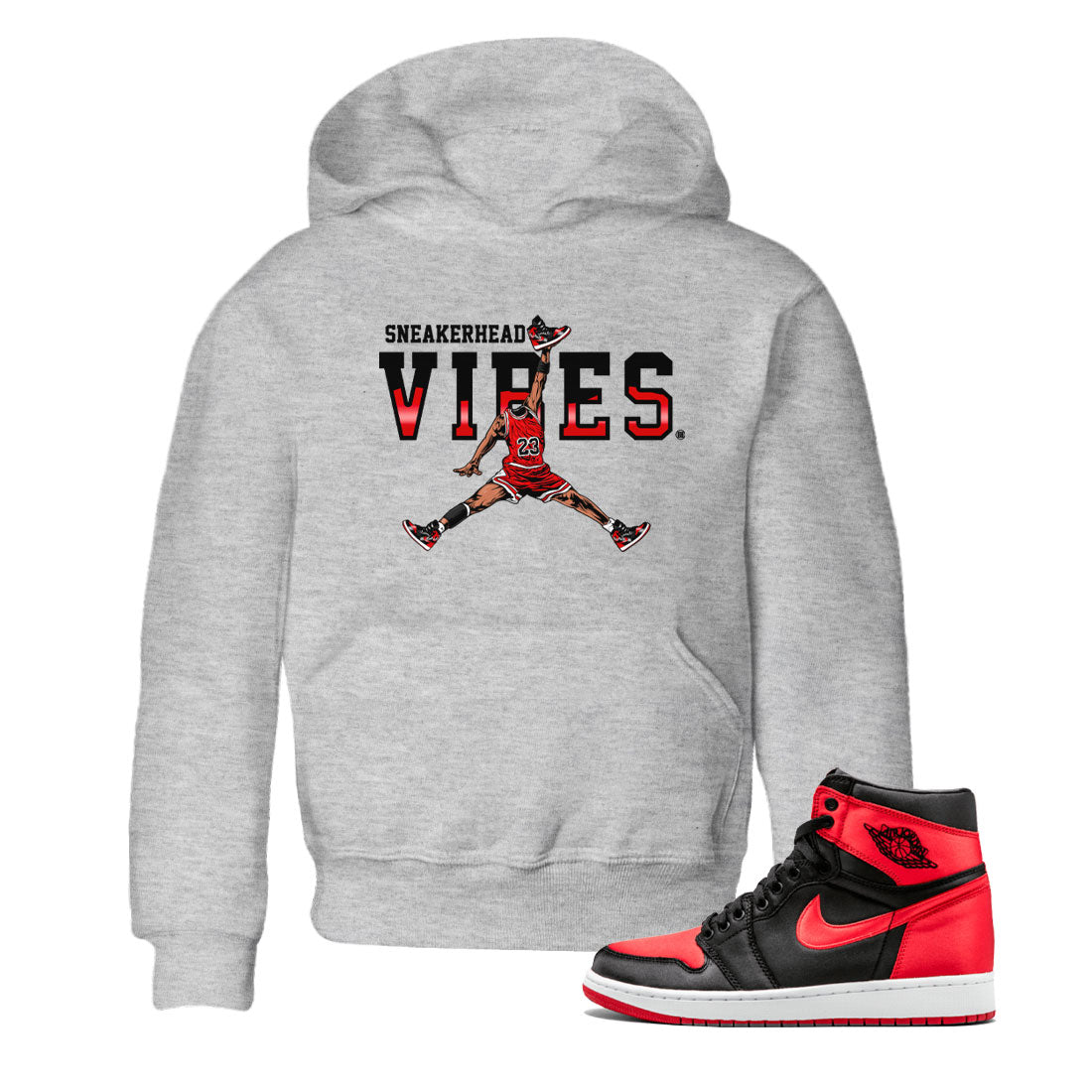 Air Jordan 1 Satin Bred shirt to match jordans Sneakerhead Vibes Streetwear Sneaker Shirt Air Jordan 1 Retro Satin Bred Drip Gear Zone Sneaker Matching Clothing Baby Toddler Heather Grey 1 T-Shirt