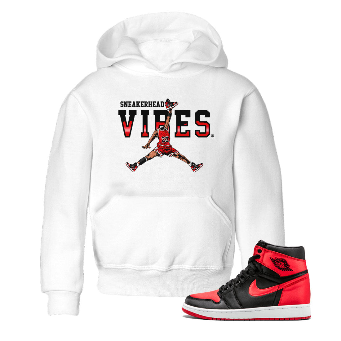 Air Jordan 1 Satin Bred shirt to match jordans Sneakerhead Vibes Streetwear Sneaker Shirt Air Jordan 1 Retro Satin Bred Drip Gear Zone Sneaker Matching Clothing Baby Toddler White 1 T-Shirt