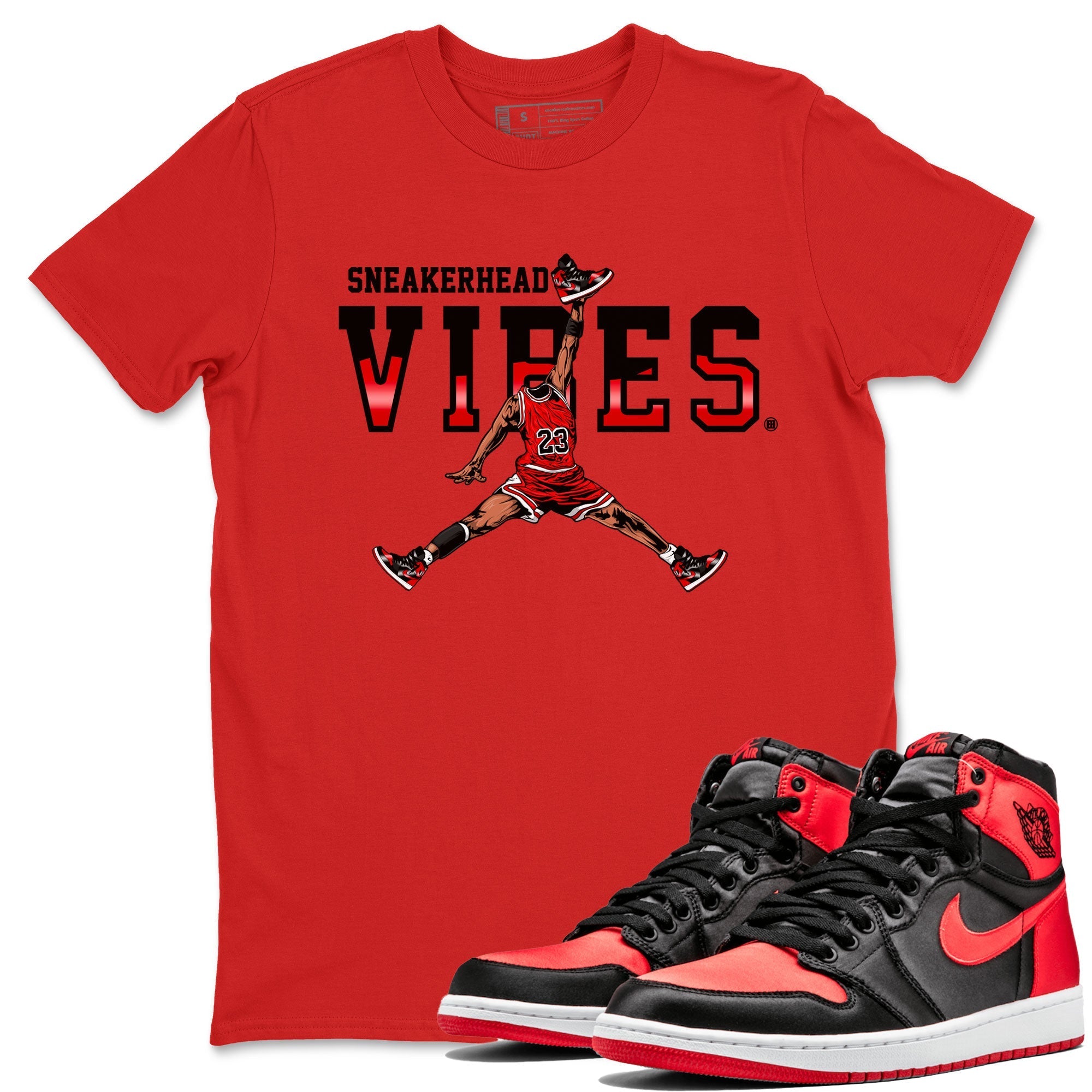 Air Jordan 1 Satin Bred shirt to match jordans Sneakerhead Vibes Streetwear Sneaker Shirt Air Jordan 1 Retro Satin Bred Drip Gear Zone Sneaker Matching Clothing Unisex Red 1 T-Shirt