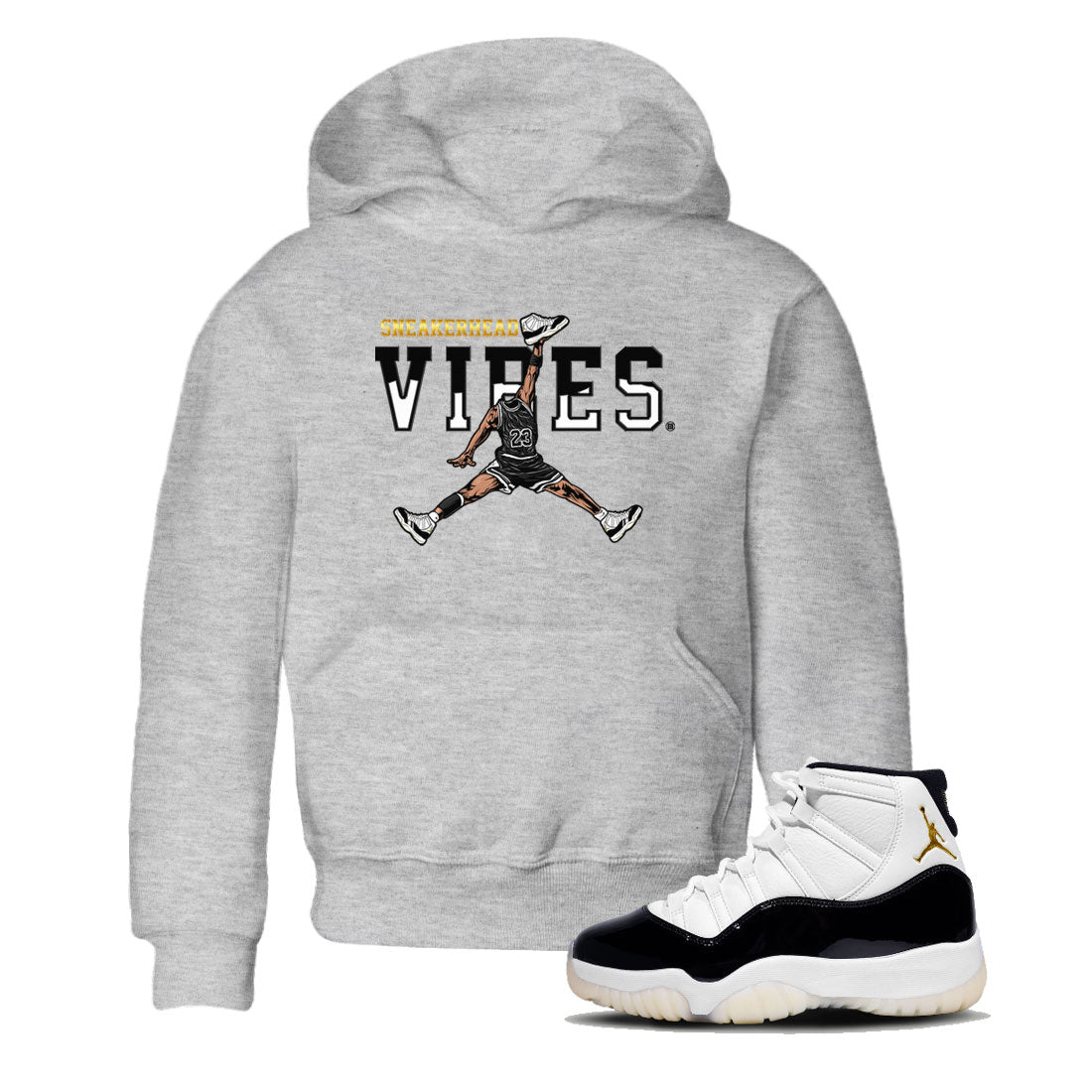 AJ11 Gratitude sneaker shirt to match jordans Sneakerhead Vibes sneaker tees Air Jordan 11 Gratitude Drip Gear Zone Baby Toddler Heather Grey 1 T-Shirt