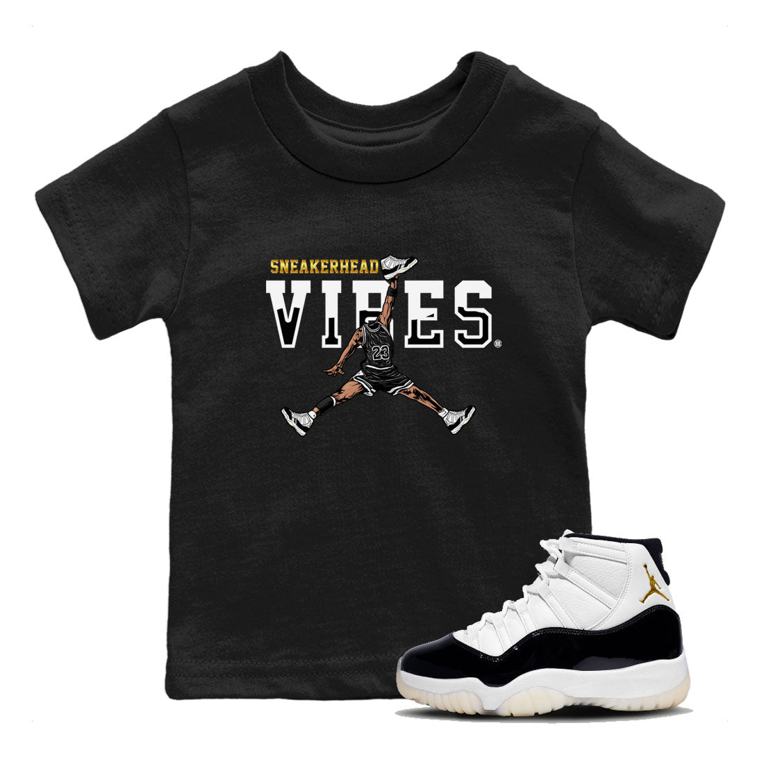 AJ11 Gratitude sneaker shirt to match jordans Sneakerhead Vibes sneaker tees Air Jordan 11 Gratitude Drip Gear Zone Baby Toddler Black 1 T-Shirt