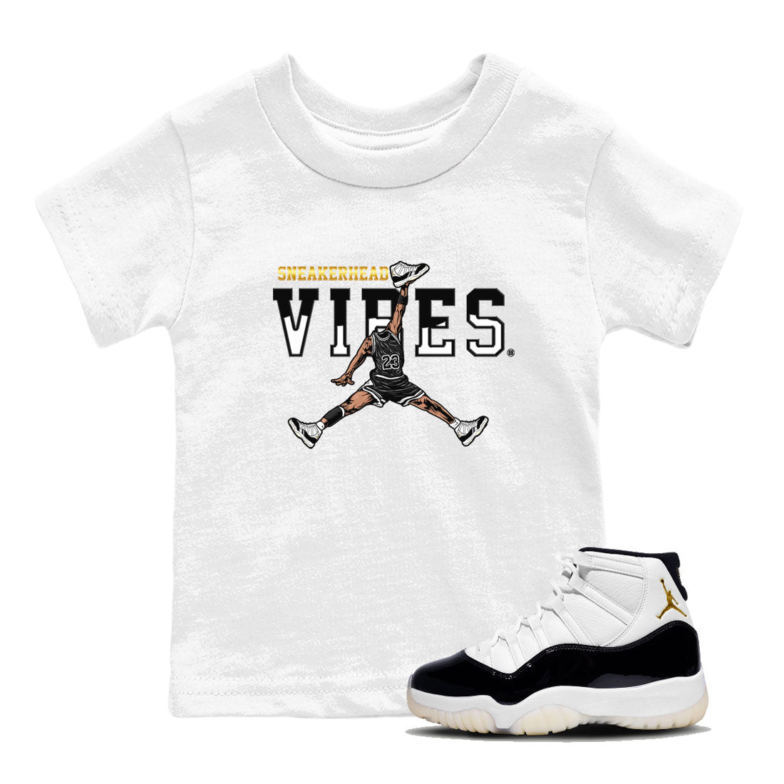 AJ11 Gratitude sneaker shirt to match jordans Sneakerhead Vibes sneaker tees Air Jordan 11 Gratitude Drip Gear Zone Baby Toddler White 1 T-Shirt