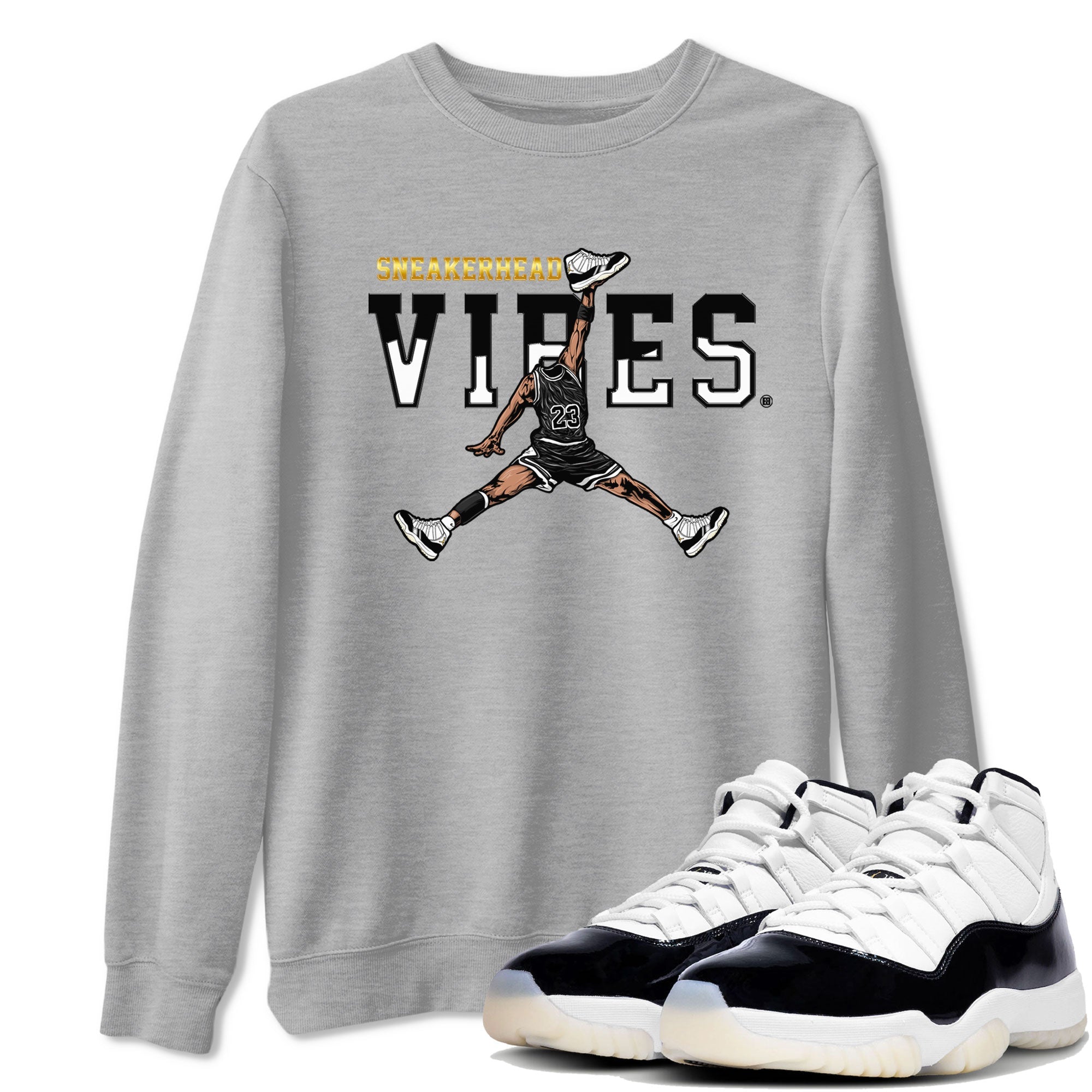 AJ11 Gratitude sneaker shirt to match jordans Sneakerhead Vibes sneaker tees Air Jordan 11 Gratitude Drip Gear Zone Crew Neck Unisex Cotton Sneaker T-Shirt Heather Grey 1 T-Shirt