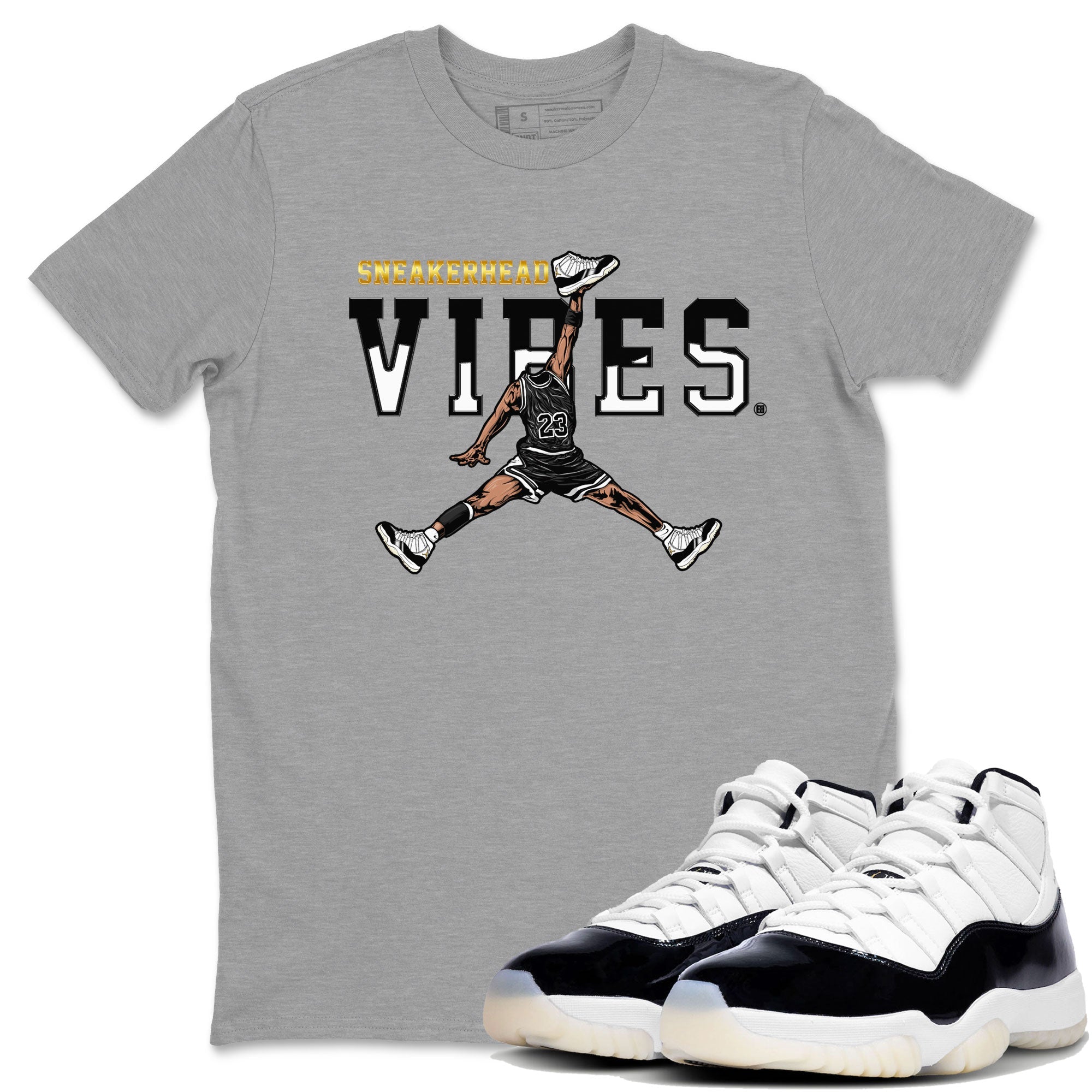 AJ11 Gratitude sneaker shirt to match jordans Sneakerhead Vibes sneaker tees Air Jordan 11 Gratitude Drip Gear Zone Crew Neck Unisex Cotton Sneaker T-Shirt Heather Grey 1 T-Shirt