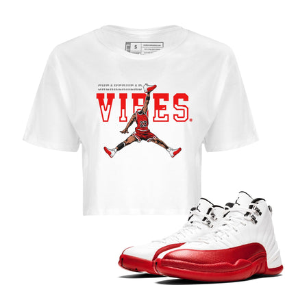12s Cherry Sneaker Match Tees Jumpman Sneakerhead Vibes Sneaker Tees Air Jordan 12 Cherry Sneaker Release Tees Women's Shirts White 1