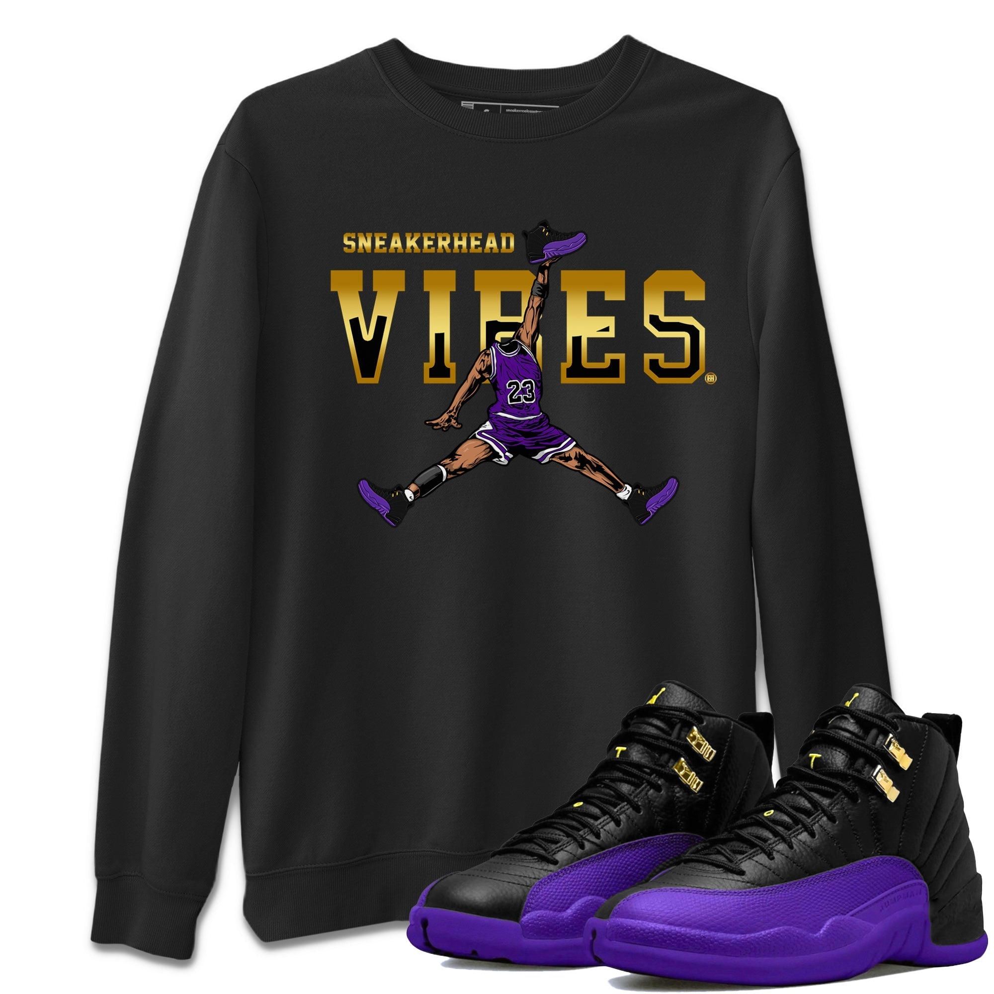 Air Jordan 12 Field Purple Sneaker Match Tees Sneakerhead Vibes Streetwear Sneaker Shirt AJ12 Field Purple Sneaker Release Tees Unisex Shirts Black 1