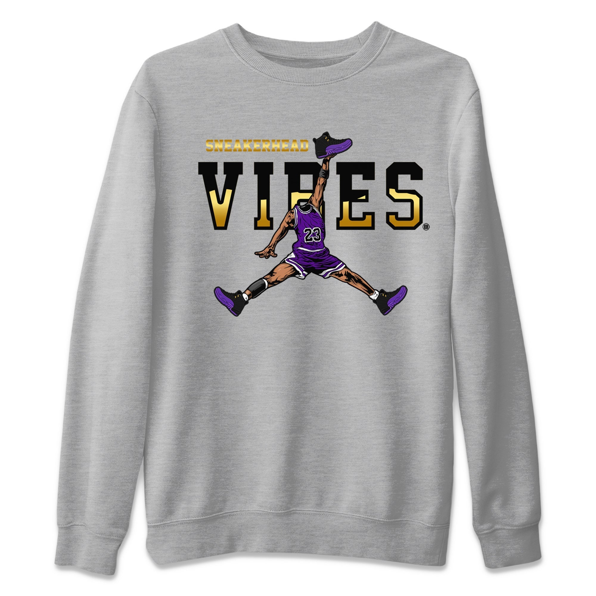 Air Jordan 12 Field Purple Sneaker Match Tees Sneakerhead Vibes Streetwear Sneaker Shirt AJ12 Field Purple Sneaker Release Tees Unisex Shirts Heather Grey 2