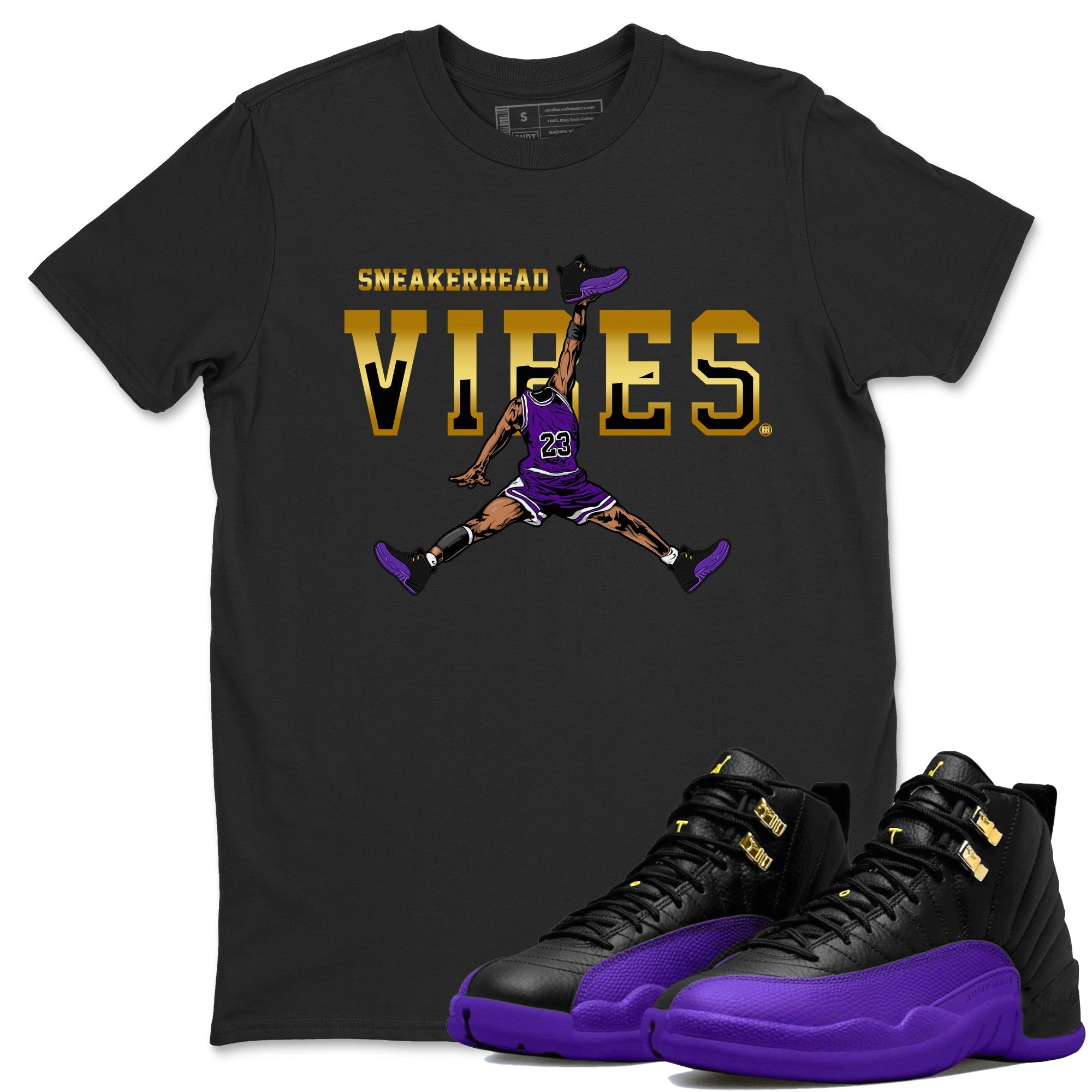 Air Jordan 12 Field Purple Sneaker Match Tees Sneakerhead Vibes Streetwear Sneaker Shirt AJ12 Field Purple Sneaker Release Tees Unisex Shirts Black 1