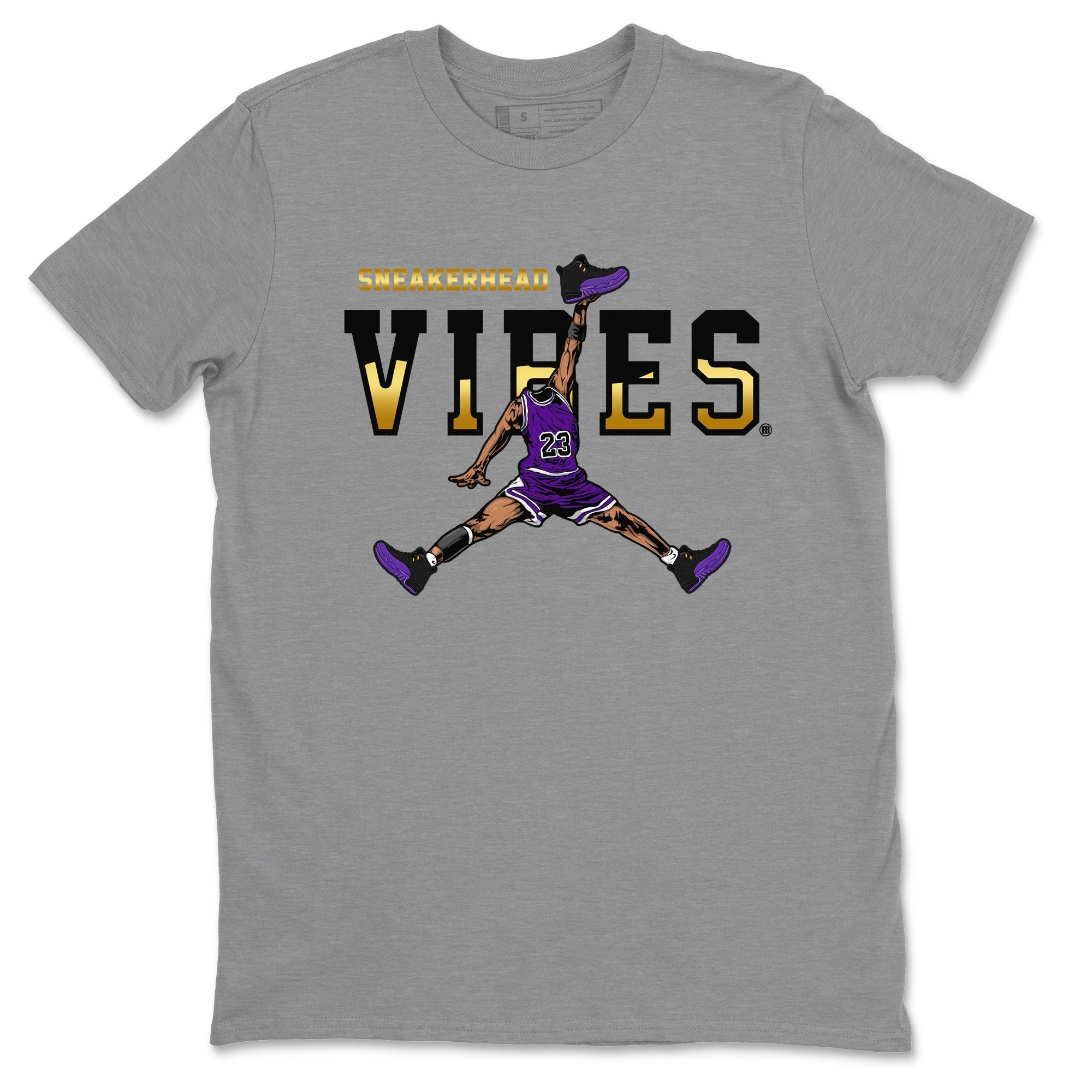 Air Jordan 12 Field Purple Sneaker Match Tees Sneakerhead Vibes Streetwear Sneaker Shirt AJ12 Field Purple Sneaker Release Tees Unisex Shirts Heather Grey 2