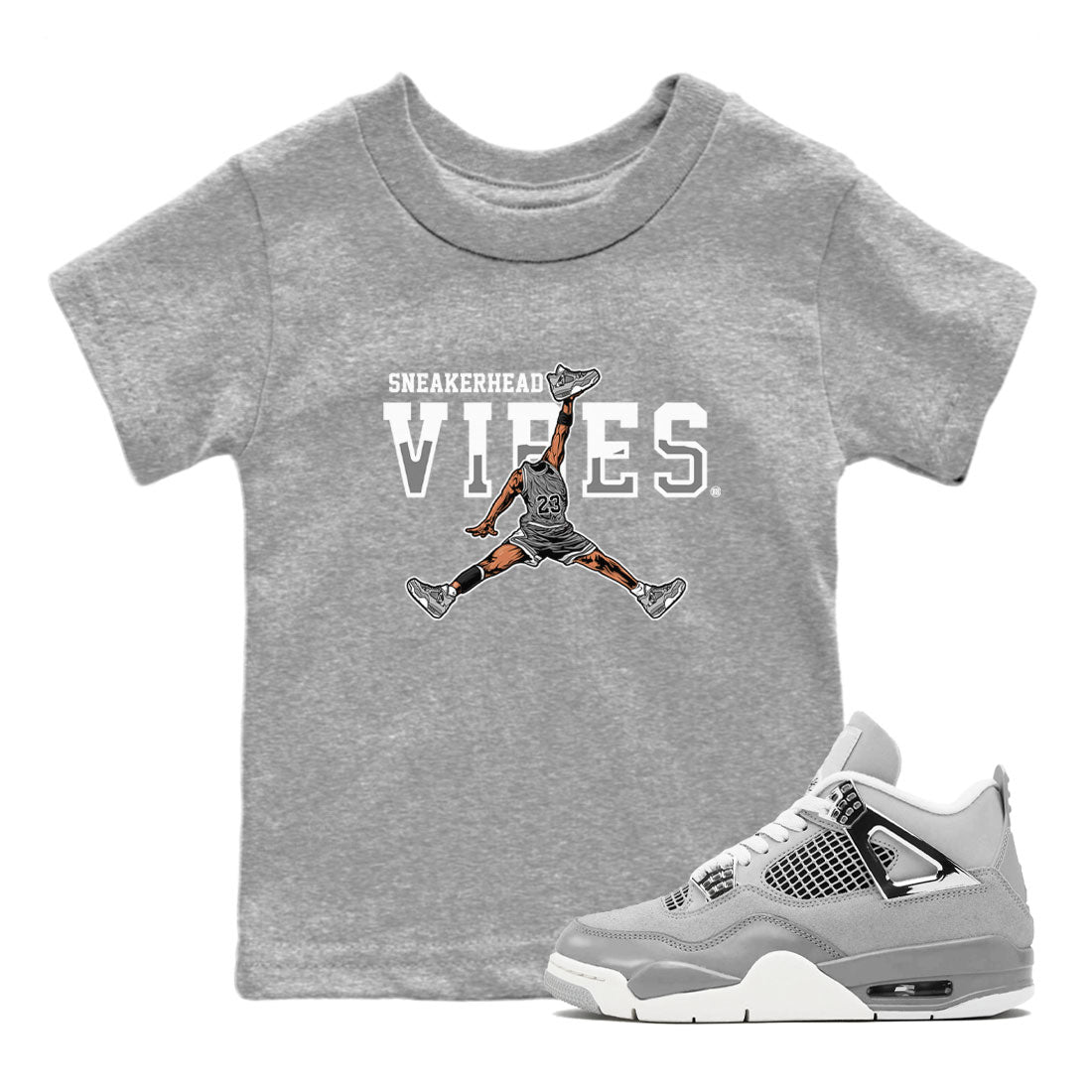 Air Jordan 4 Retro Frozen Moments shirt to match jordans Sneakerhead Vibes Streetwear Sneaker Shirt Air Jordan 4 Frozen Moments Drip Gear Zone Sneaker Matching Clothing Baby Toddler Heather Grey 1 T-Shirt