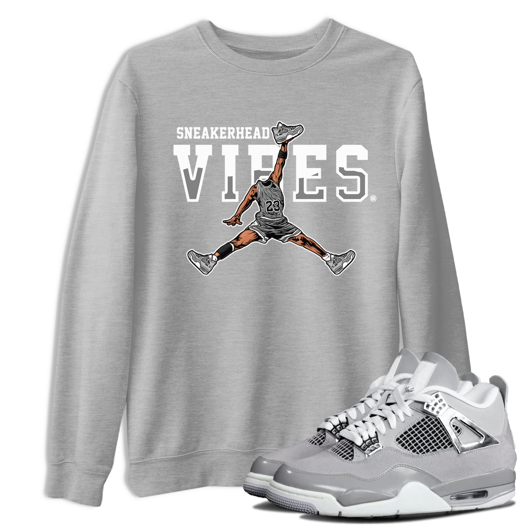 Air Jordan 4 Retro Frozen Moments shirt to match jordans Sneakerhead Vibes Streetwear Sneaker Shirt Air Jordan 4 Frozen Moments Drip Gear Zone Sneaker Matching Clothing Unisex Heather Grey 1 T-Shirt