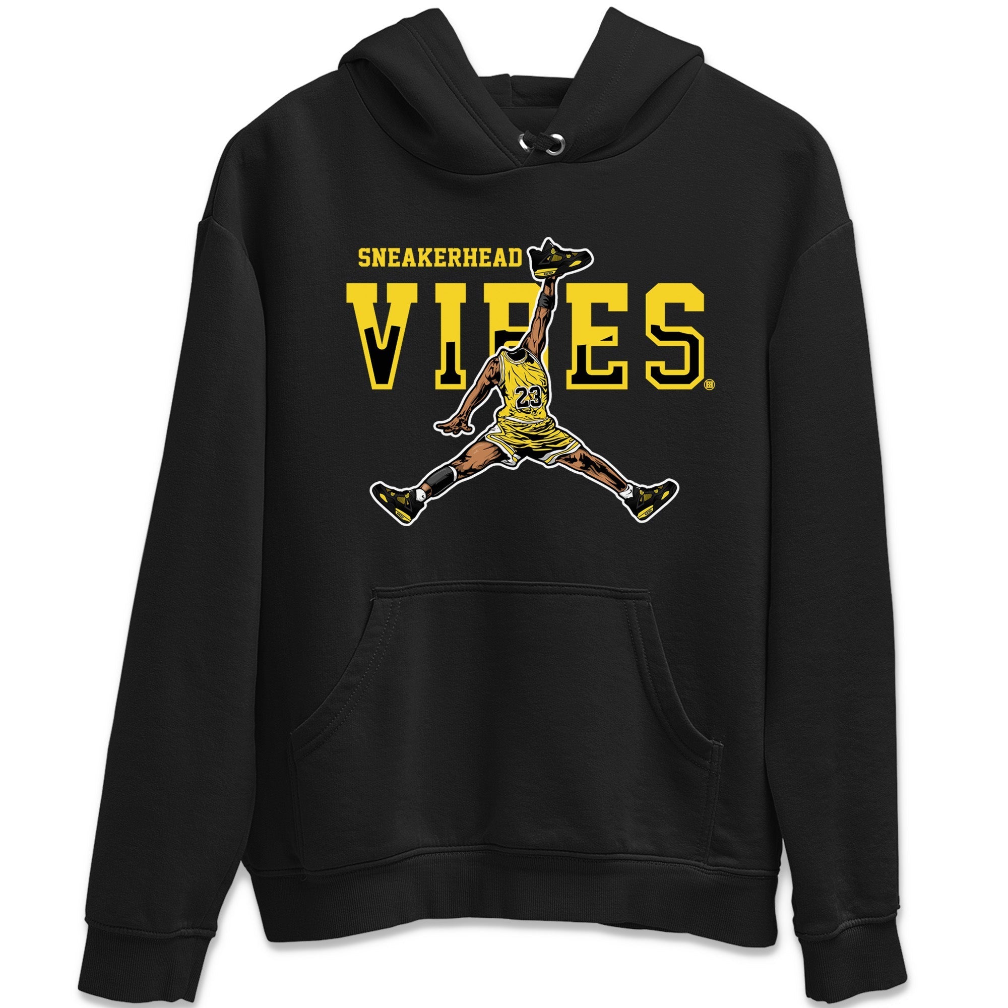 Air Jordan 4 Thunder Sneaker Match Tees Sneakerhead Vibes Streetwear Sneaker Shirt Air Jordan 4 Retro Thunder Sneaker Release Tees Unisex Shirts Black 2