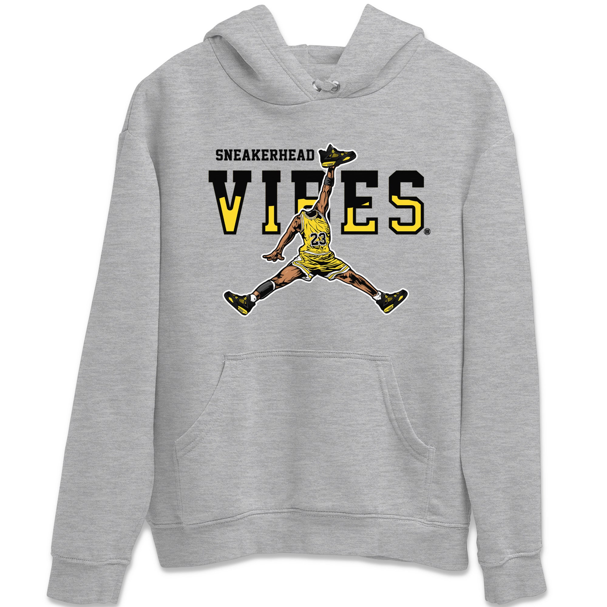 Air Jordan 4 Thunder Sneaker Match Tees Sneakerhead Vibes Streetwear Sneaker Shirt Air Jordan 4 Retro Thunder Sneaker Release Tees Unisex Shirts Heather Grey 2