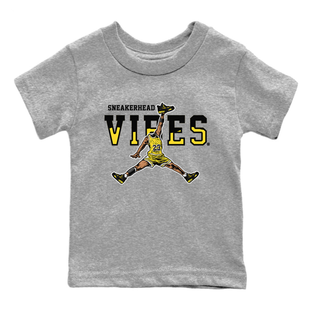 Air Jordan 4 Thunder Sneaker Match Tees Sneakerhead Vibes Streetwear Sneaker Shirt Air Jordan 4 Retro Thunder Sneaker Release Tees Kids Shirts Heather Grey 2