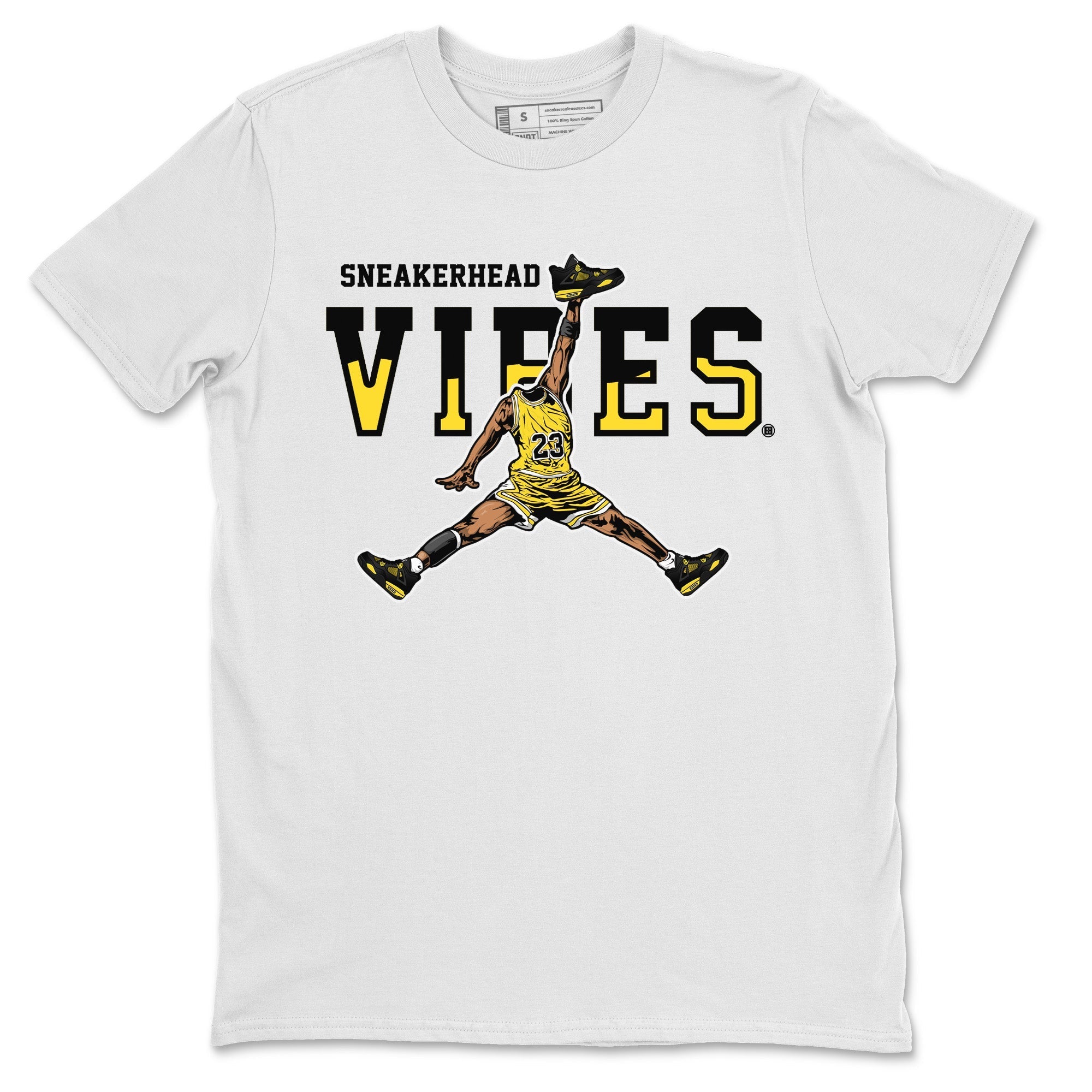 Air Jordan 4 Thunder Sneaker Match Tees Sneakerhead Vibes Streetwear Sneaker Shirt Air Jordan 4 Retro Thunder Sneaker Release Tees Unisex Shirts White 2