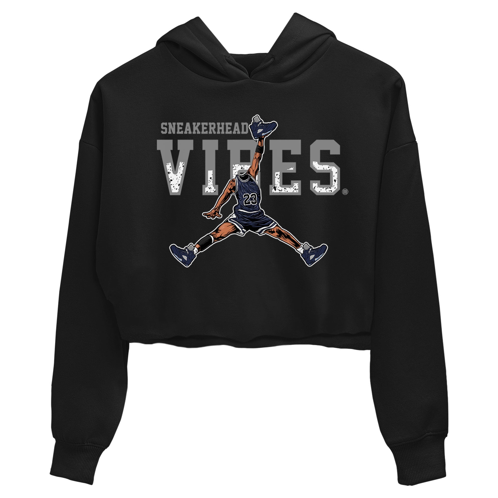 Georgetown 5s shirt to match jordans Sneakerhead Vibes Streetwear Sneaker Shirt Air Jordan 5 Retro Georgetown Drip Gear Zone Sneaker Matching Clothing Black 2 Crop T-Shirt