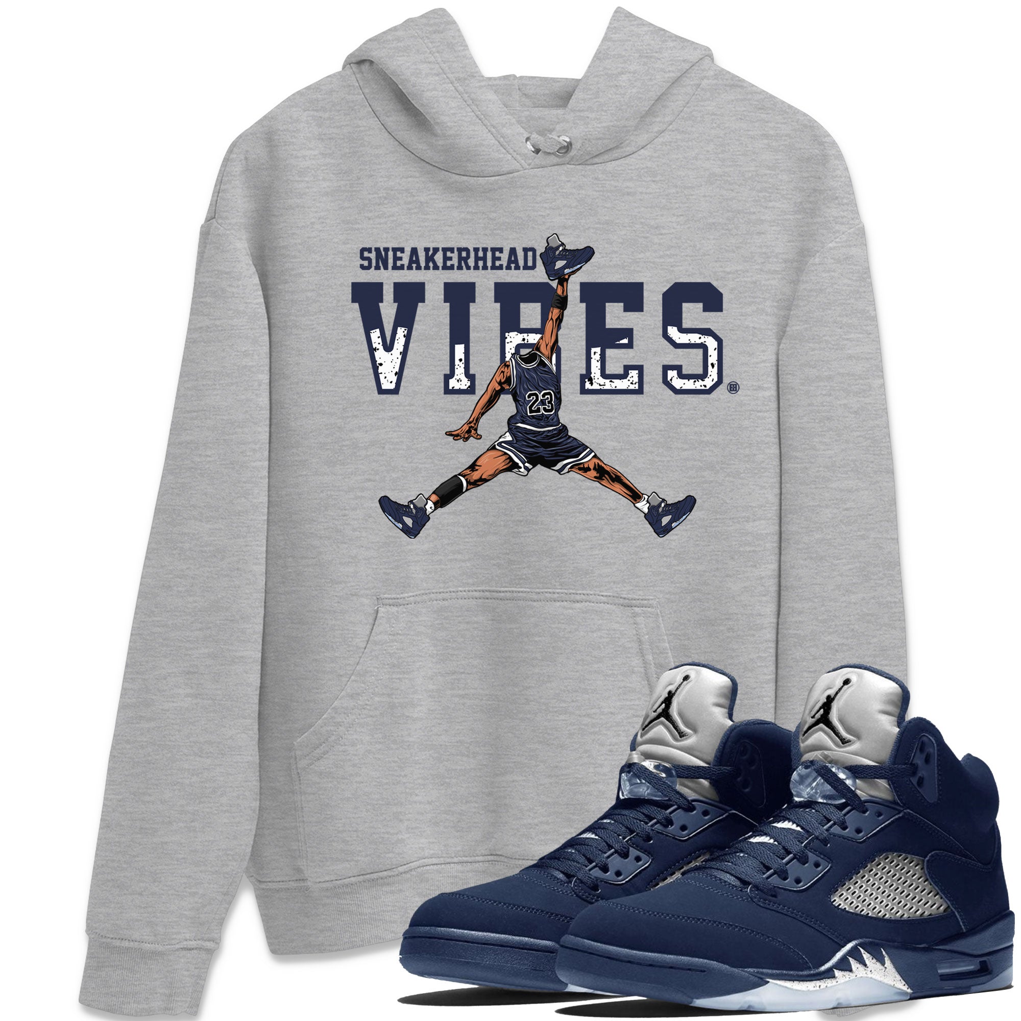 Georgetown 5s shirt to match jordans Sneakerhead Vibes Streetwear Sneaker Shirt Air Jordan 5 Retro Georgetown Drip Gear Zone Sneaker Matching Clothing Unisex Heather Grey 1 T-Shirt