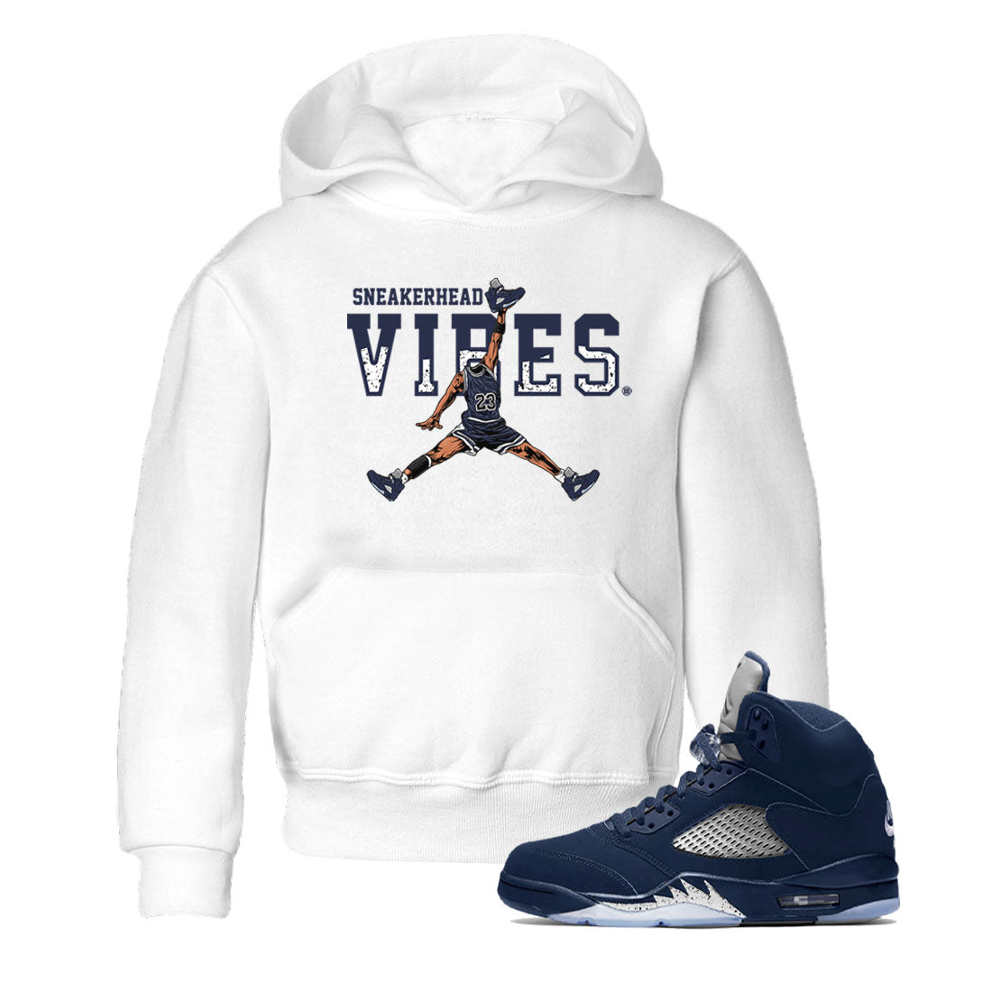 Georgetown 5s shirt to match jordans Sneakerhead Vibes Streetwear Sneaker Shirt Air Jordan 5 Retro Georgetown Drip Gear Zone Sneaker Matching Clothing Baby Toddler White 1 T-Shirt