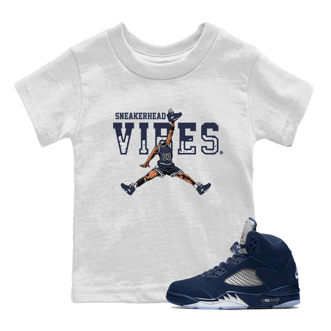 Georgetown 5s shirt to match jordans Sneakerhead Vibes Streetwear Sneaker Shirt Air Jordan 5 Retro Georgetown Drip Gear Zone Sneaker Matching Clothing Baby Toddler White 1 T-Shirt