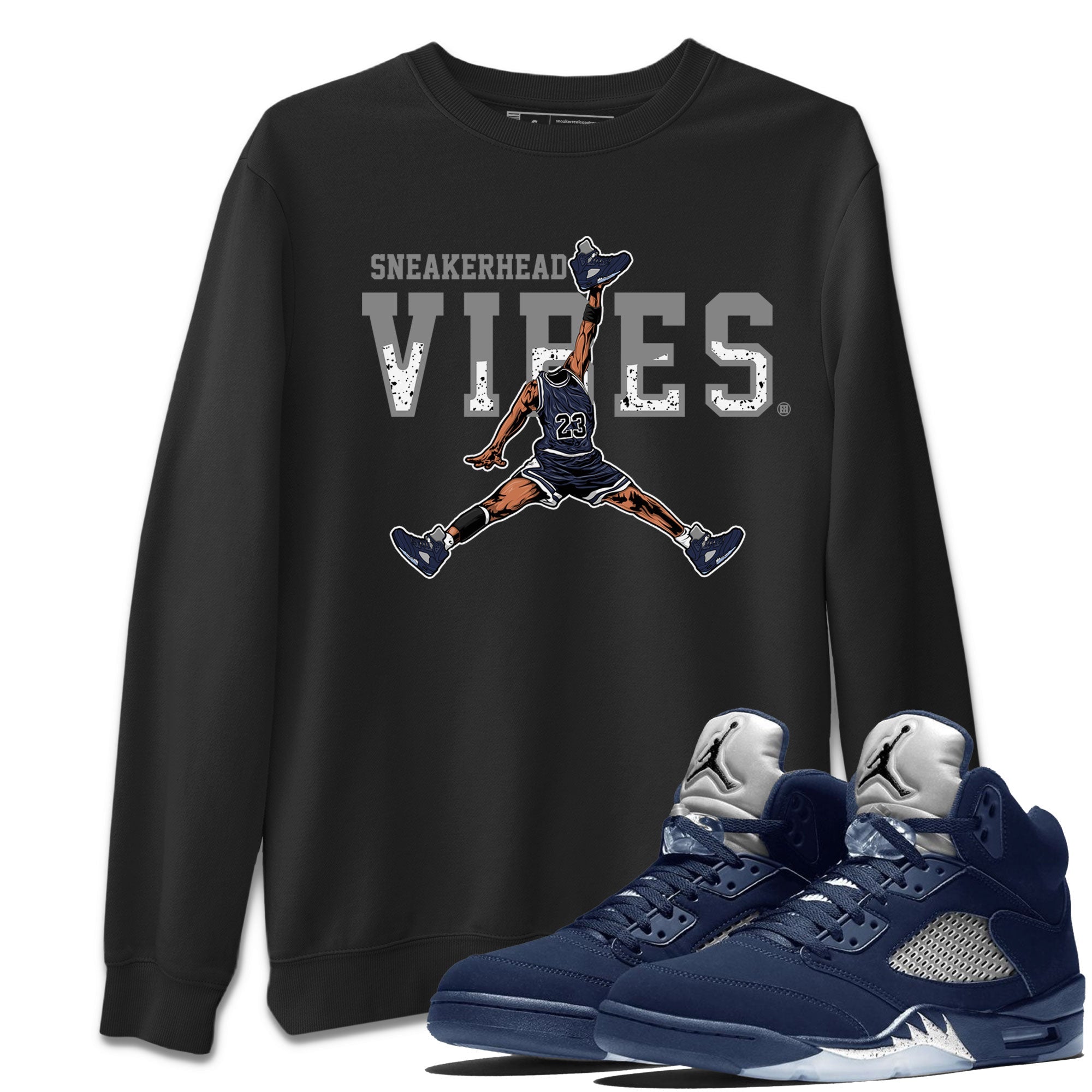 Georgetown 5s shirt to match jordans Sneakerhead Vibes Streetwear Sneaker Shirt Air Jordan 5 Retro Georgetown Drip Gear Zone Sneaker Matching Clothing Unisex Black 1 T-Shirt