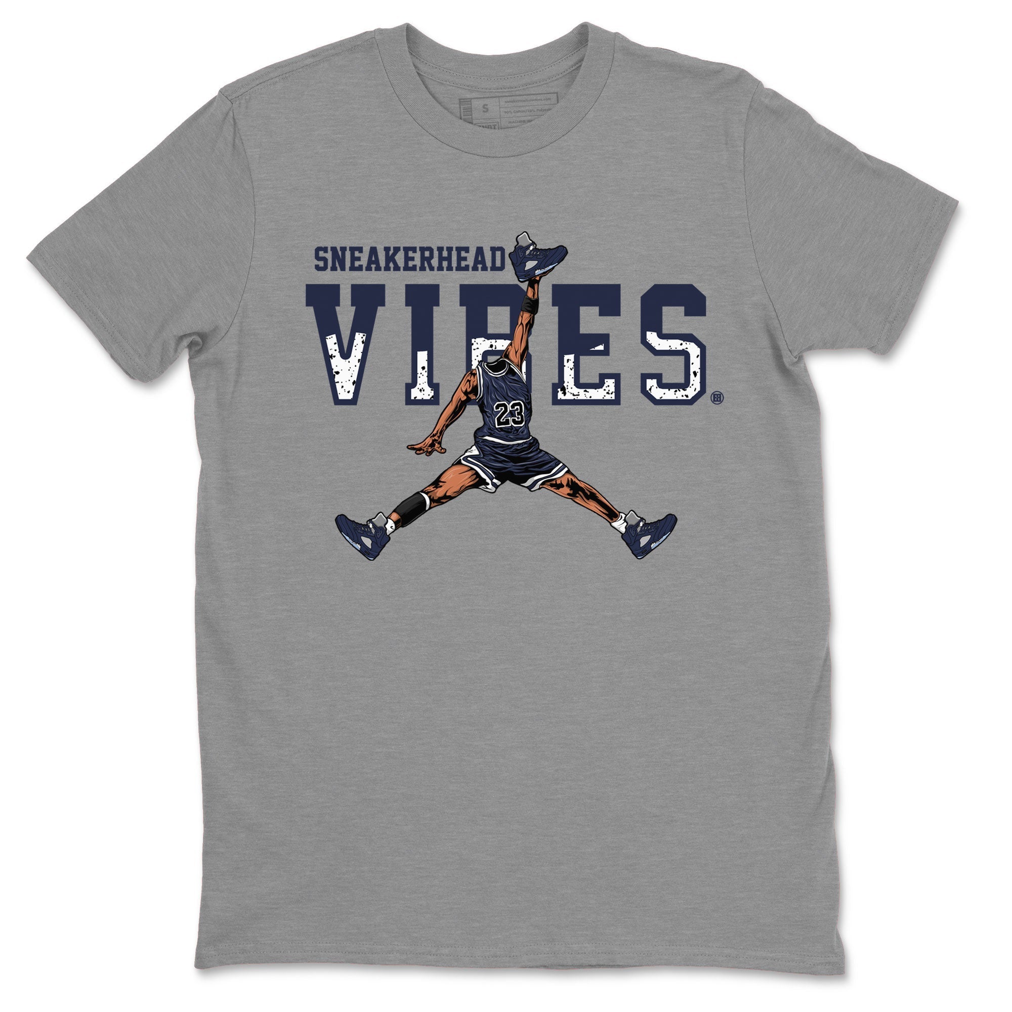 Georgetown 5s shirt to match jordans Sneakerhead Vibes Streetwear Sneaker Shirt Air Jordan 5 Retro Georgetown Drip Gear Zone Sneaker Matching Clothing Unisex Heather Grey 2 T-Shirt