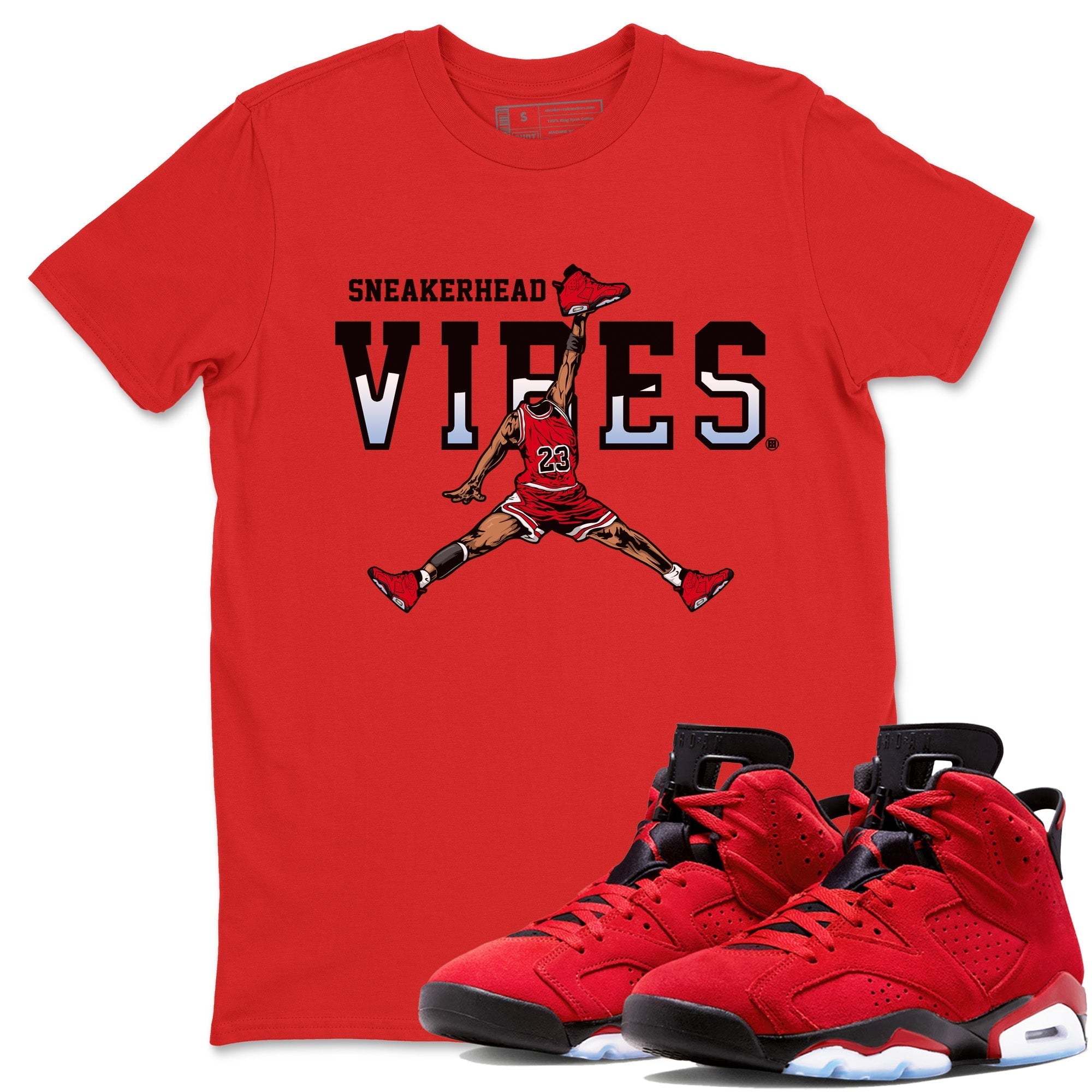 Air Jordan 6 Toro Bravo Sneakerhead Vibes Crew Neck Streetwear Sneaker Shirt Air Jordan 6 Toro Sneaker T-Shirts Washing and Care Tip