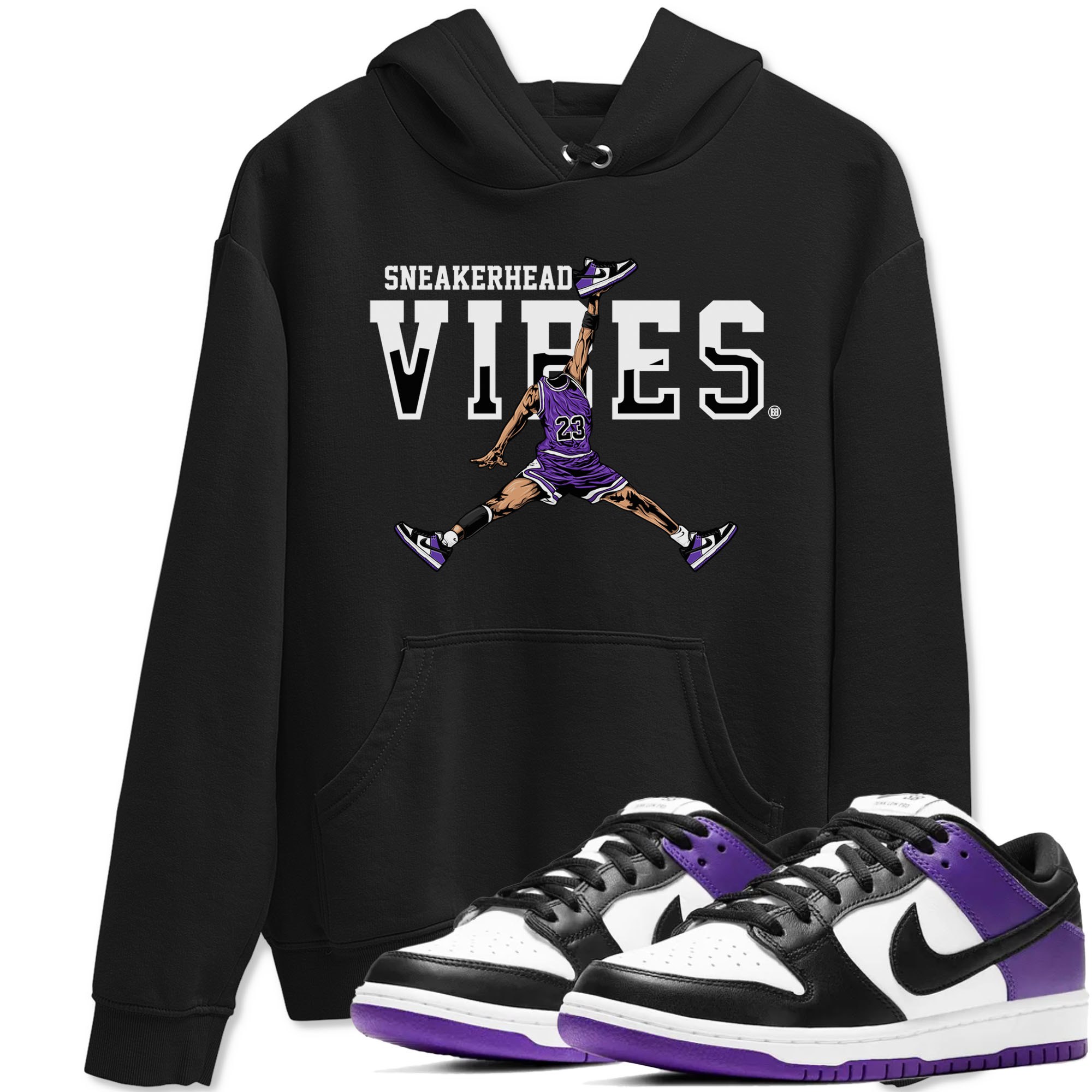Sneakerhead Vibes sneaker match tees to Court Purple Dunks street fashion brand for shirts to match Jordans Drip Gear Zone Dunk Low Court Purple unisex t-shirt Black 1 unisex shirt